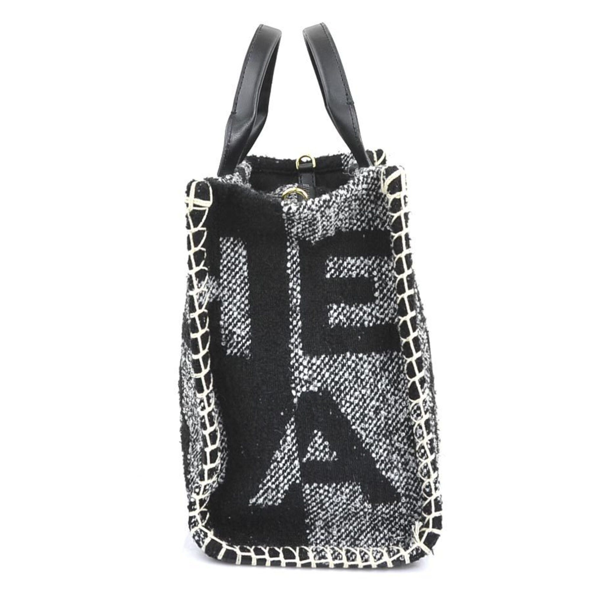 Marc Jacobs Marc Jacobs handbag/shoulder bag, blanket design, small tote polyester/leather, black, women's, h32362k Size ONE SIZE - 2 Thumbnail