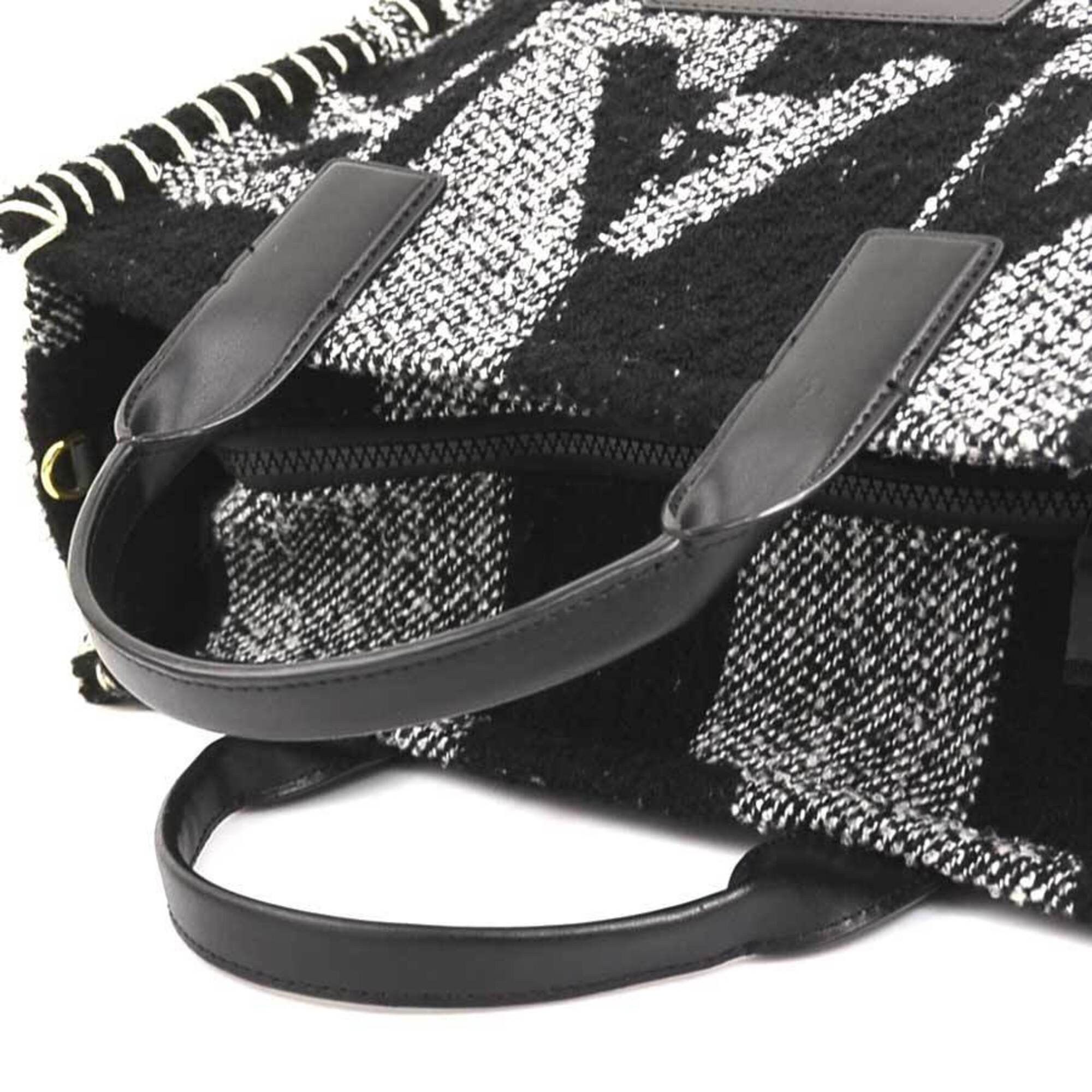 Marc Jacobs Marc Jacobs handbag/shoulder bag, blanket design, small tote polyester/leather, black, women's, h32362k Size ONE SIZE - 7 Thumbnail