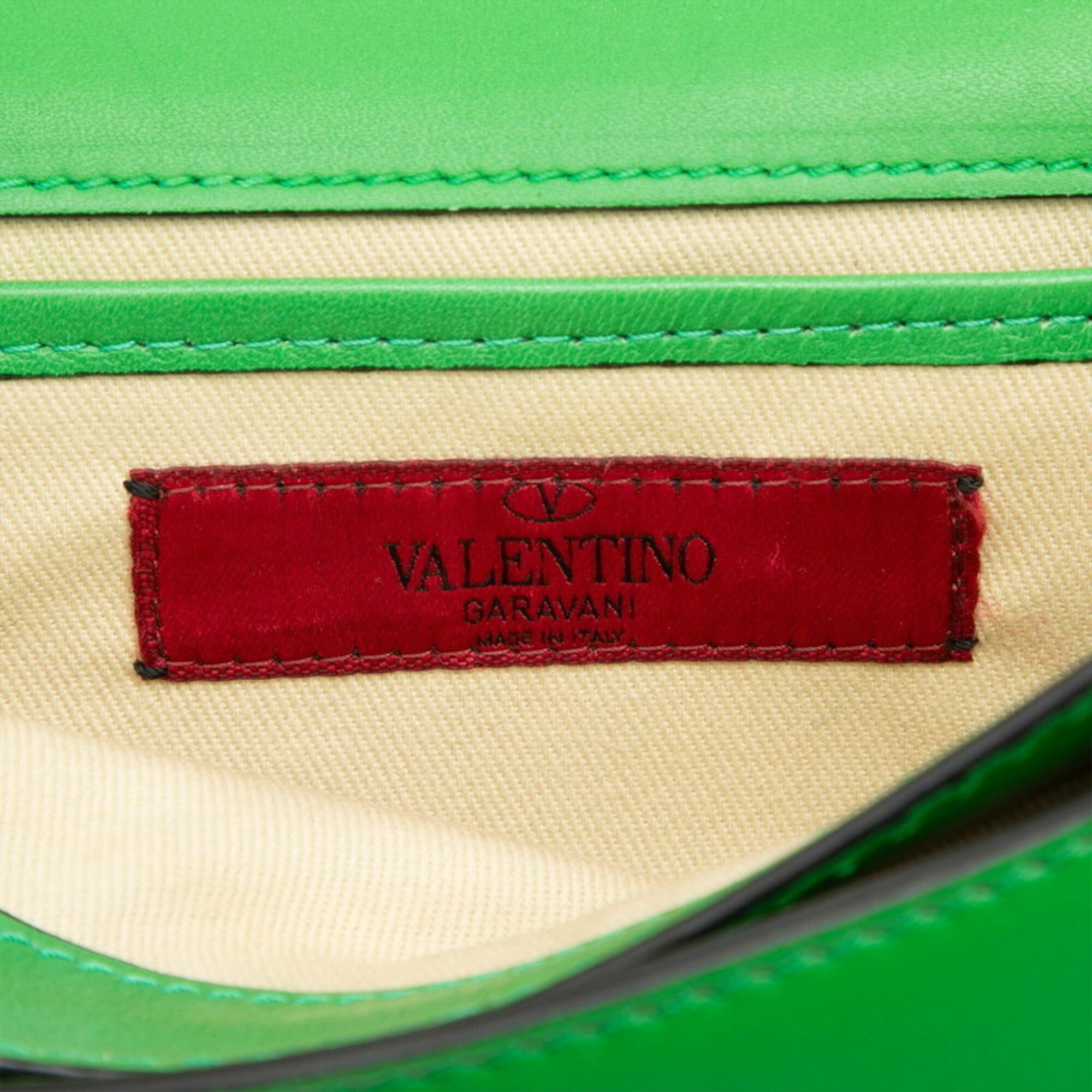 Valentino Valentino Rockstud Handbag One Shoulder Green Gold Leather Women's Size ONE SIZE - 5 Thumbnail