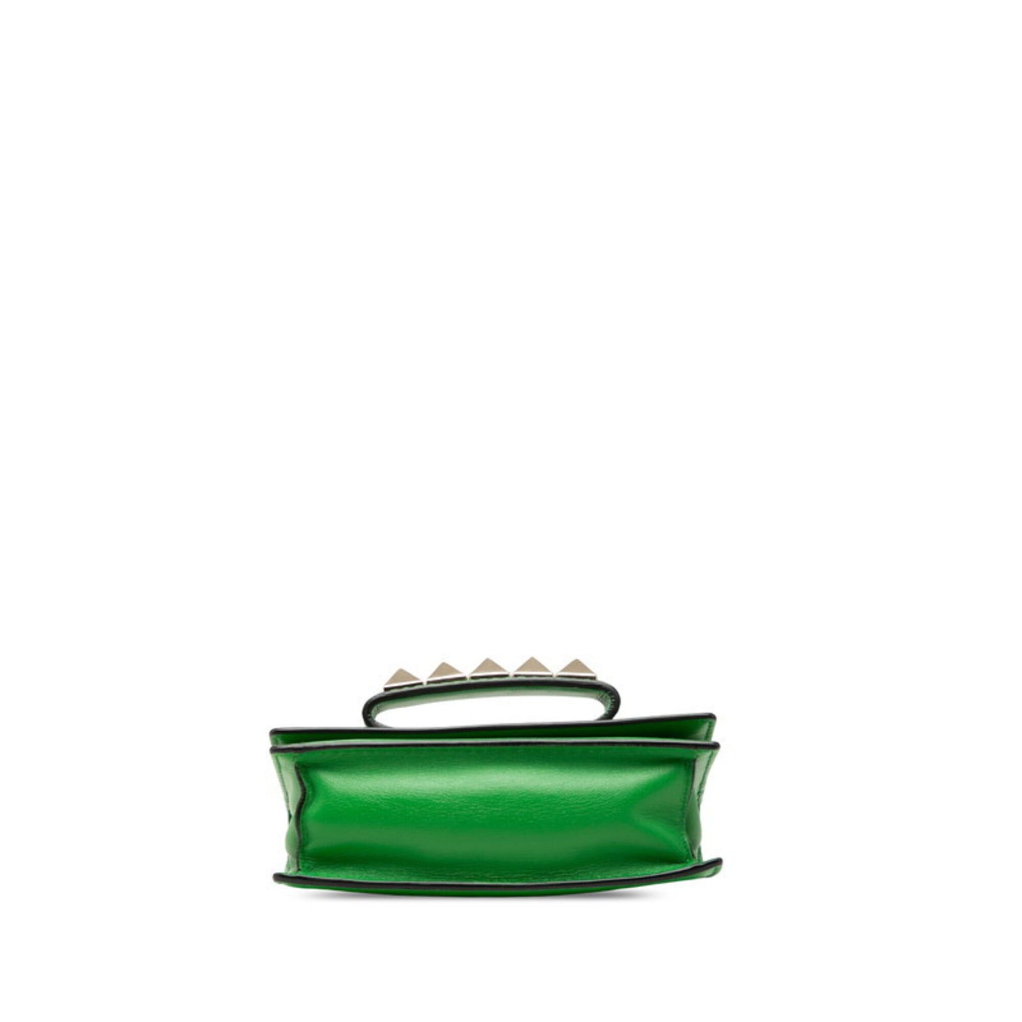 Valentino Valentino Rockstud Handbag One Shoulder Green Gold Leather Women's Size ONE SIZE - 3 Thumbnail
