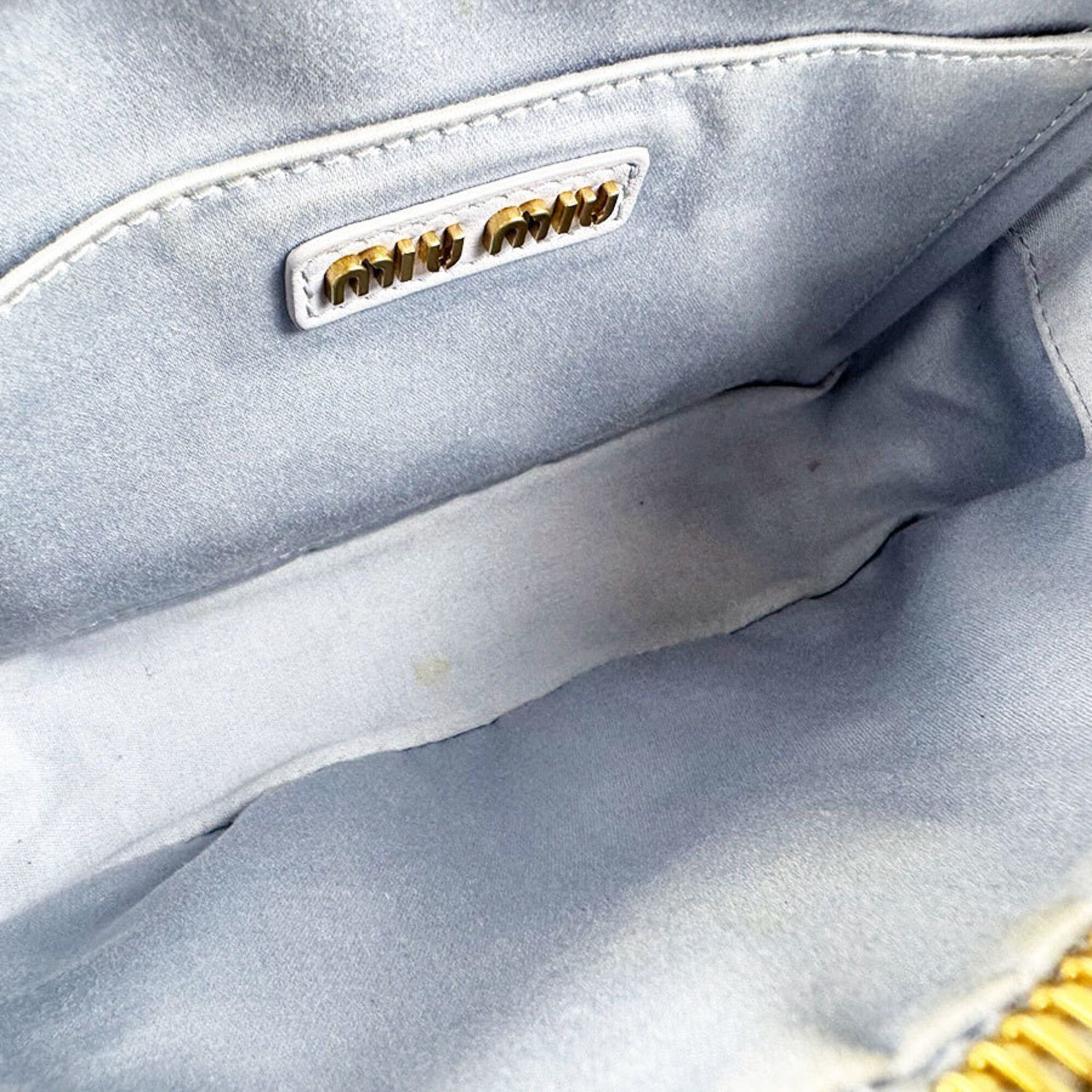 Miu Miu Miu Miu Miu shoulder bag, Matelassé leather, light gray, women's, z10256 Size ONE SIZE - 5 Thumbnail
