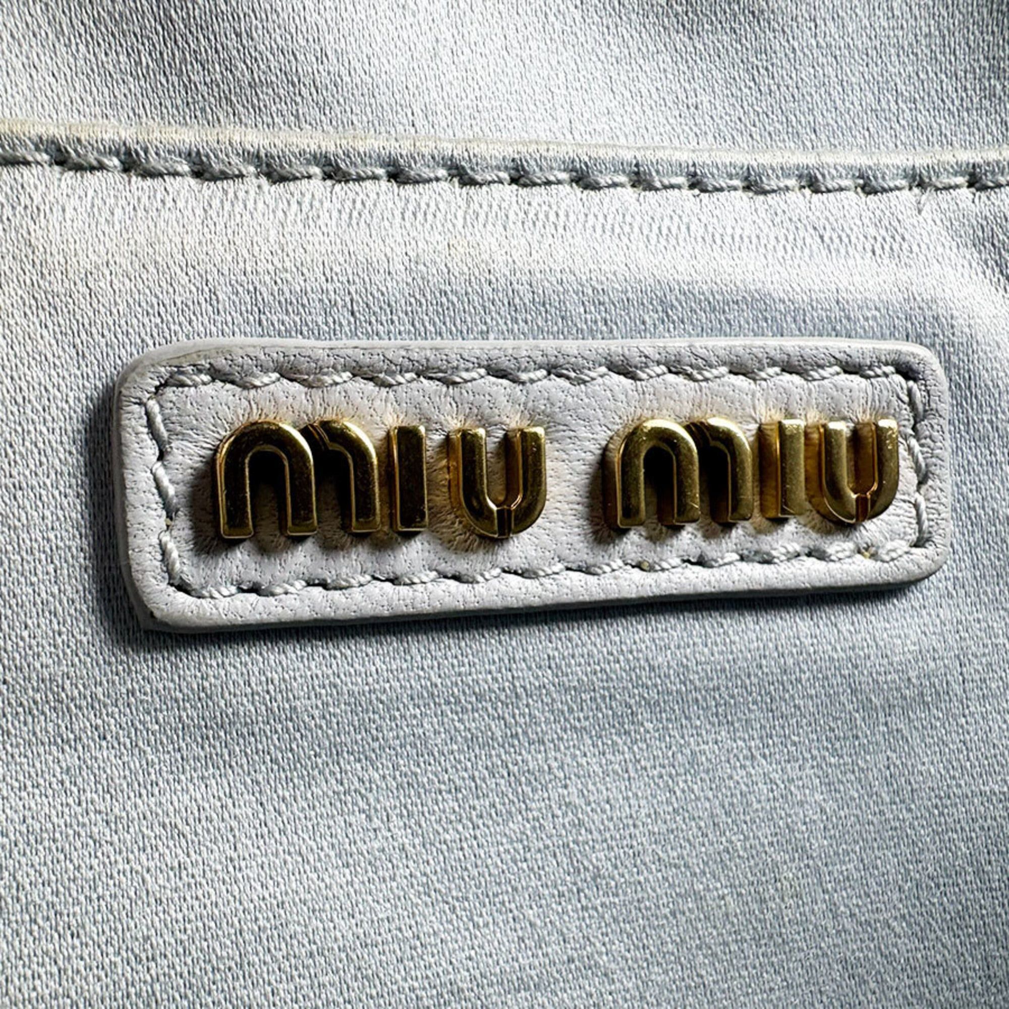 Miu Miu Miu Miu Miu shoulder bag, Matelassé leather, light gray, women's, z10256 Size ONE SIZE - 13 Thumbnail