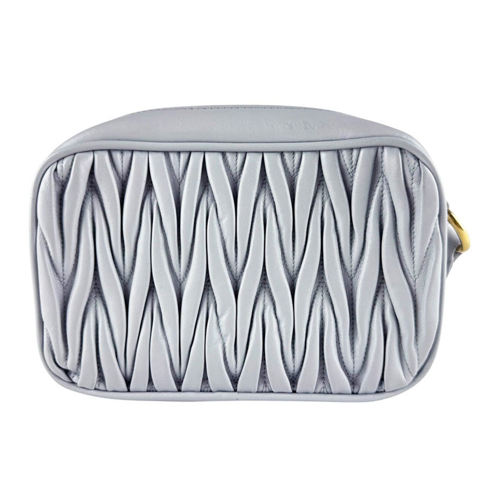 Miu Miu Miu Miu Miu shoulder bag, Matelassé leather, light gray, women's, z10256 Size ONE SIZE - 3 Thumbnail