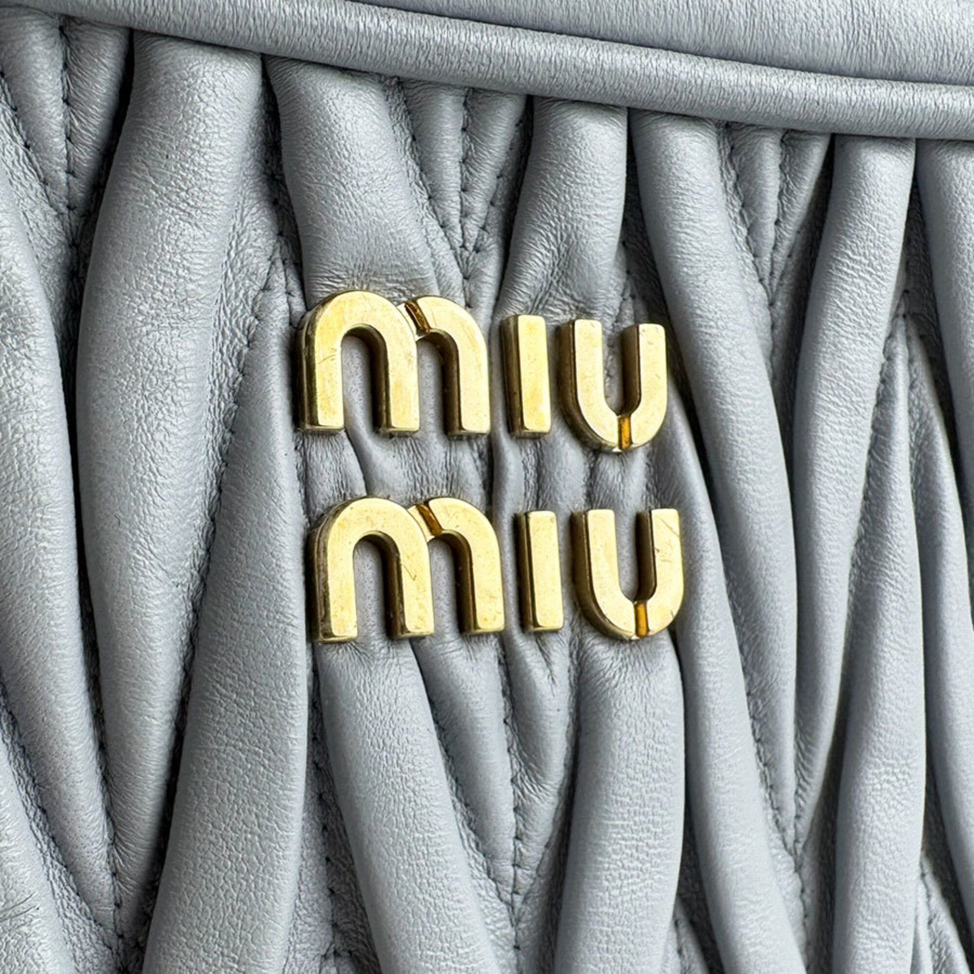 Miu Miu Miu Miu Miu shoulder bag, Matelassé leather, light gray, women's, z10256 Size ONE SIZE - 12 Thumbnail