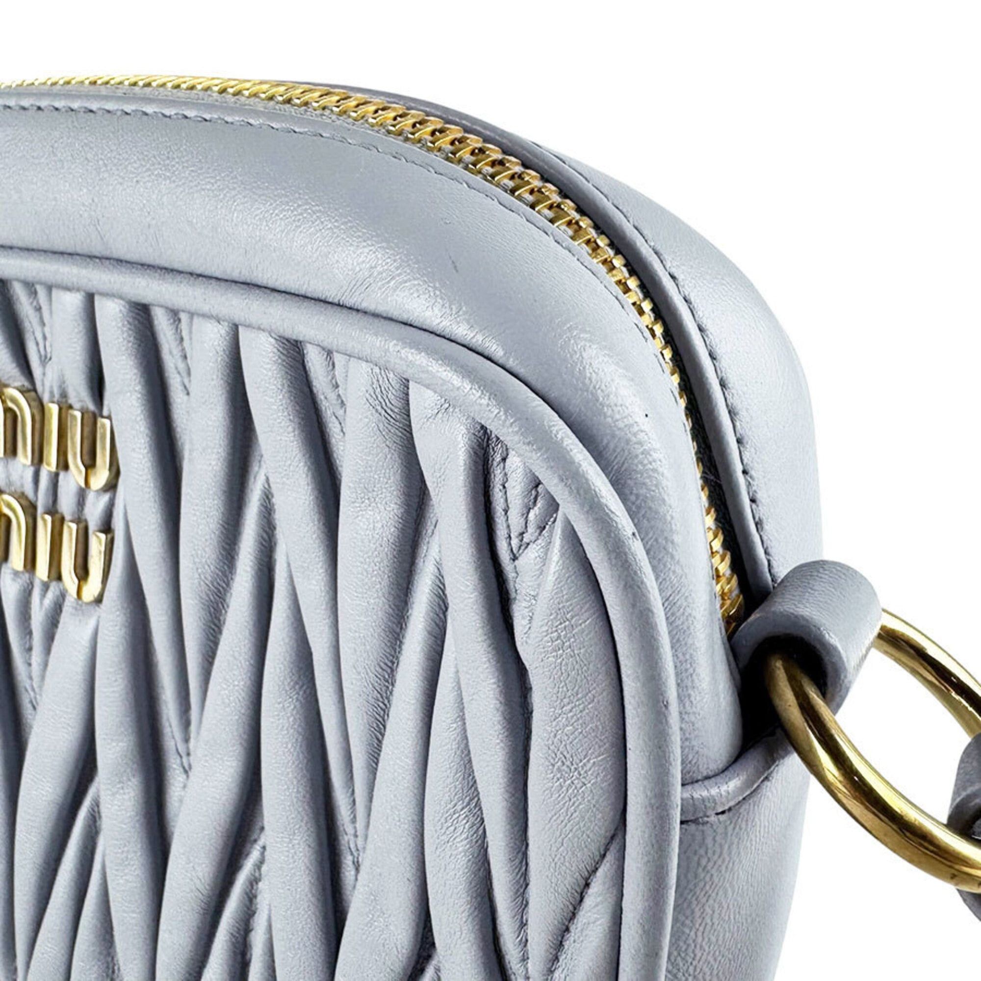 Miu Miu Miu Miu Miu shoulder bag, Matelassé leather, light gray, women's, z10256 Size ONE SIZE - 7 Thumbnail