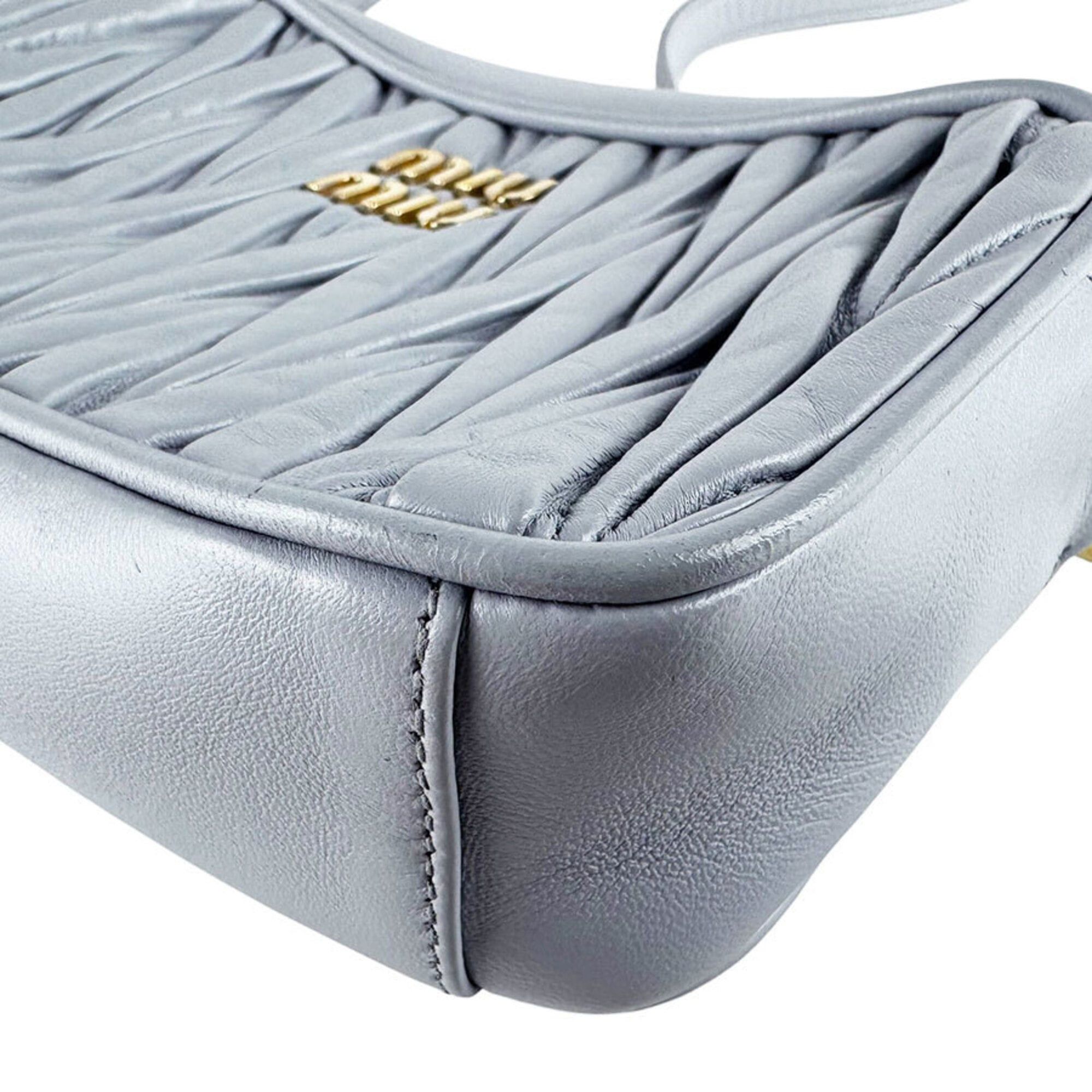 Miu Miu Miu Miu Miu shoulder bag, Matelassé leather, light gray, women's, z10256 Size ONE SIZE - 8 Thumbnail