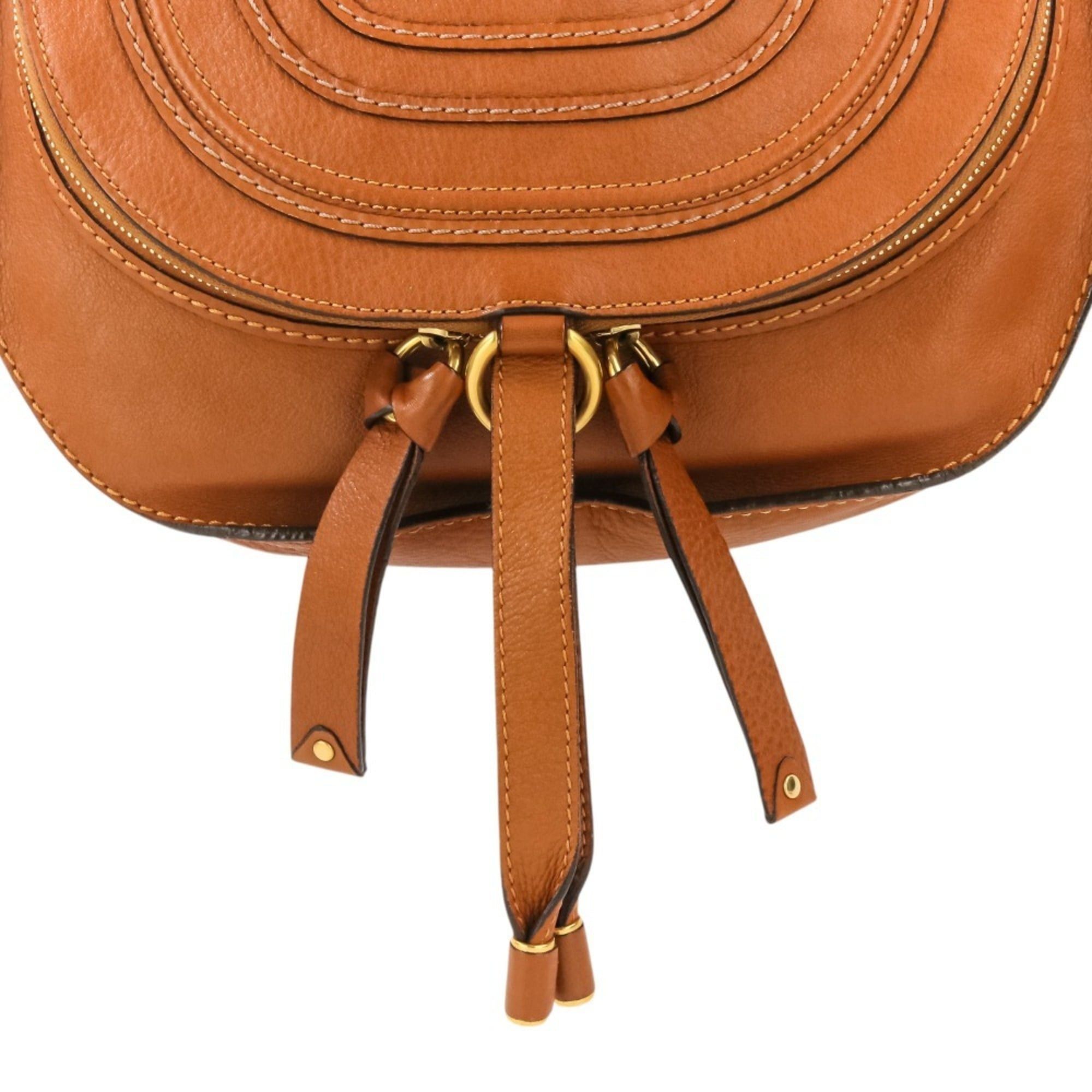 Chloe Chloé Chloe Marcie Leather Shoulder Bag, Brown, Women's Size ONE SIZE - 8 Thumbnail