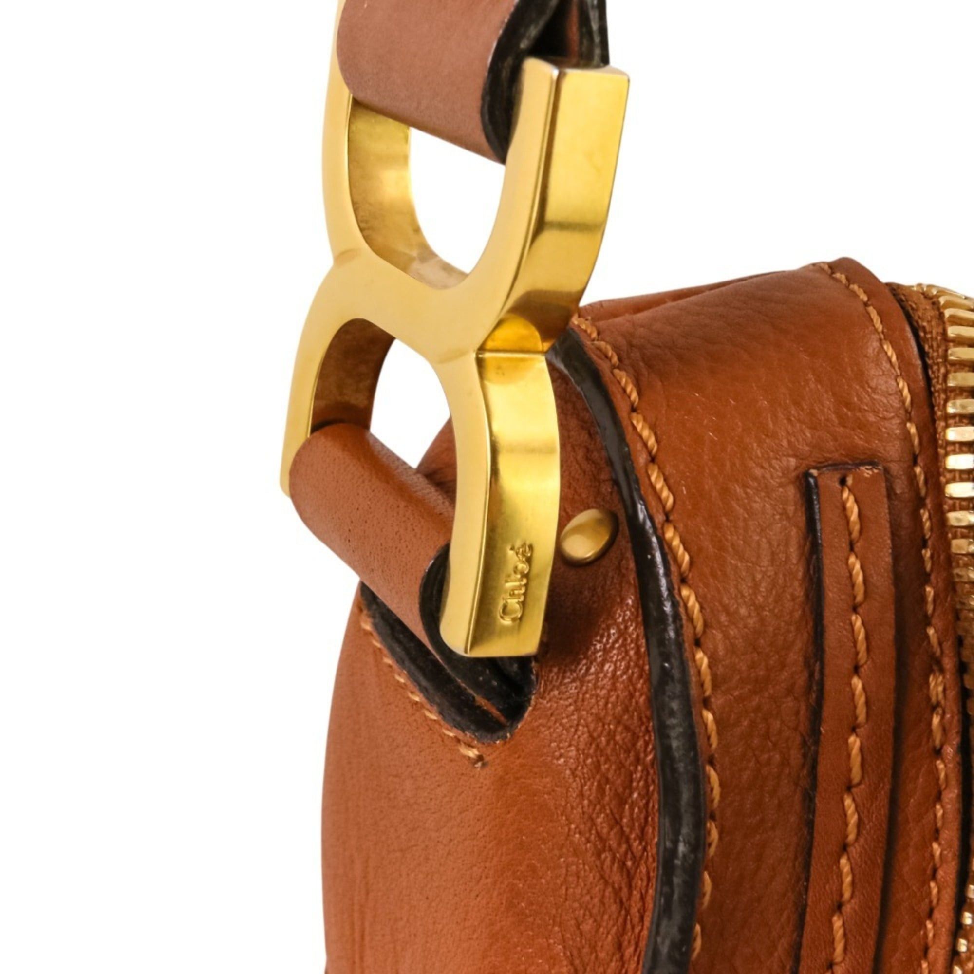 Chloe Chloé Chloe Marcie Leather Shoulder Bag, Brown, Women's Size ONE SIZE - 9 Thumbnail