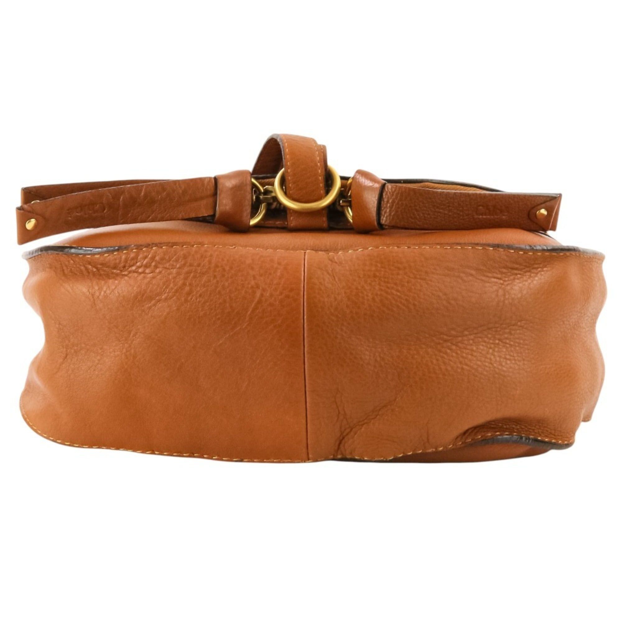 Chloe Chloé Chloe Marcie Leather Shoulder Bag, Brown, Women's Size ONE SIZE - 5 Thumbnail