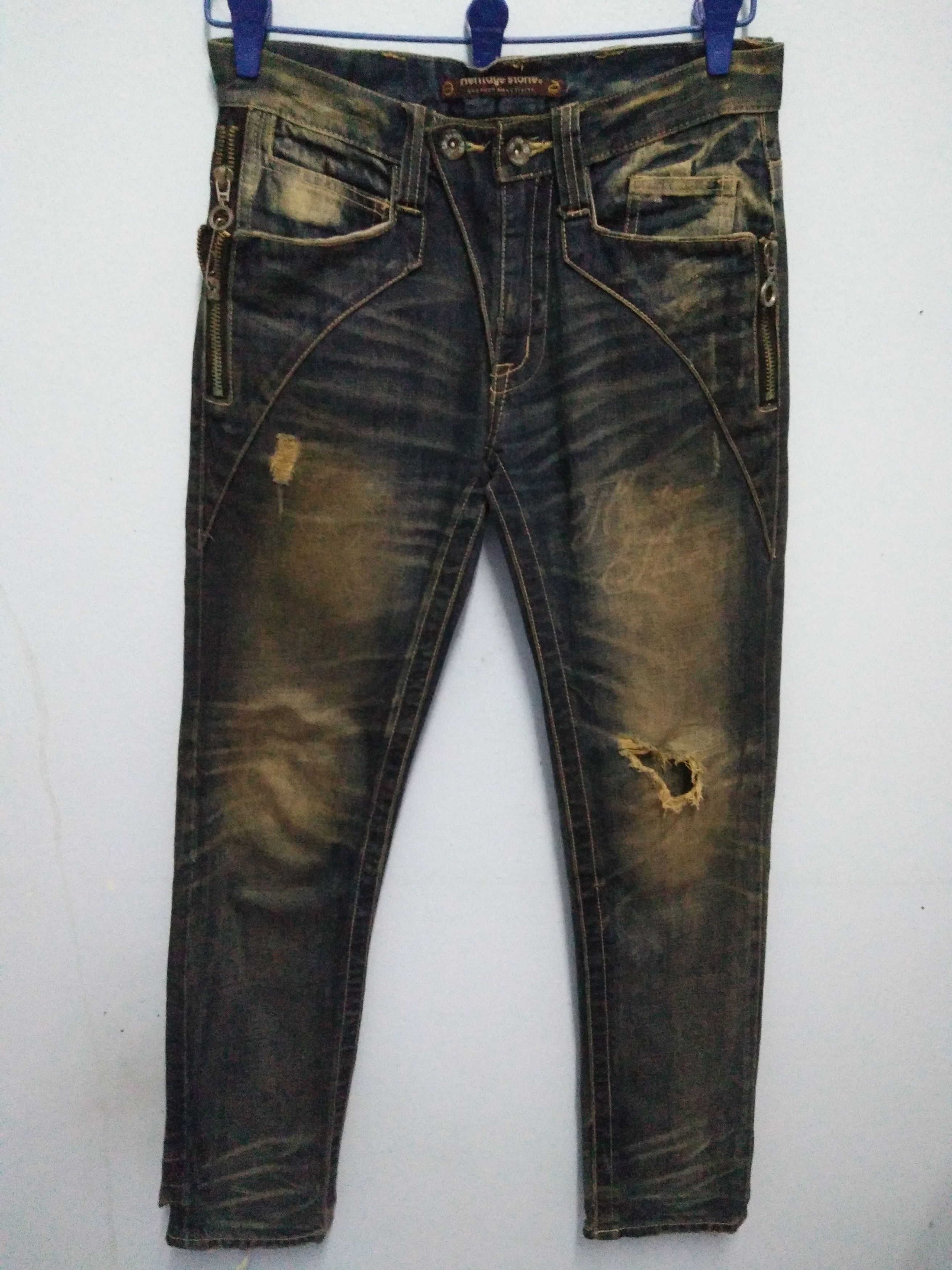 Japanese Brand Rare Distressed HERITAGE STONE Slim fit Denim Size US 33 - 1 Thumbnail