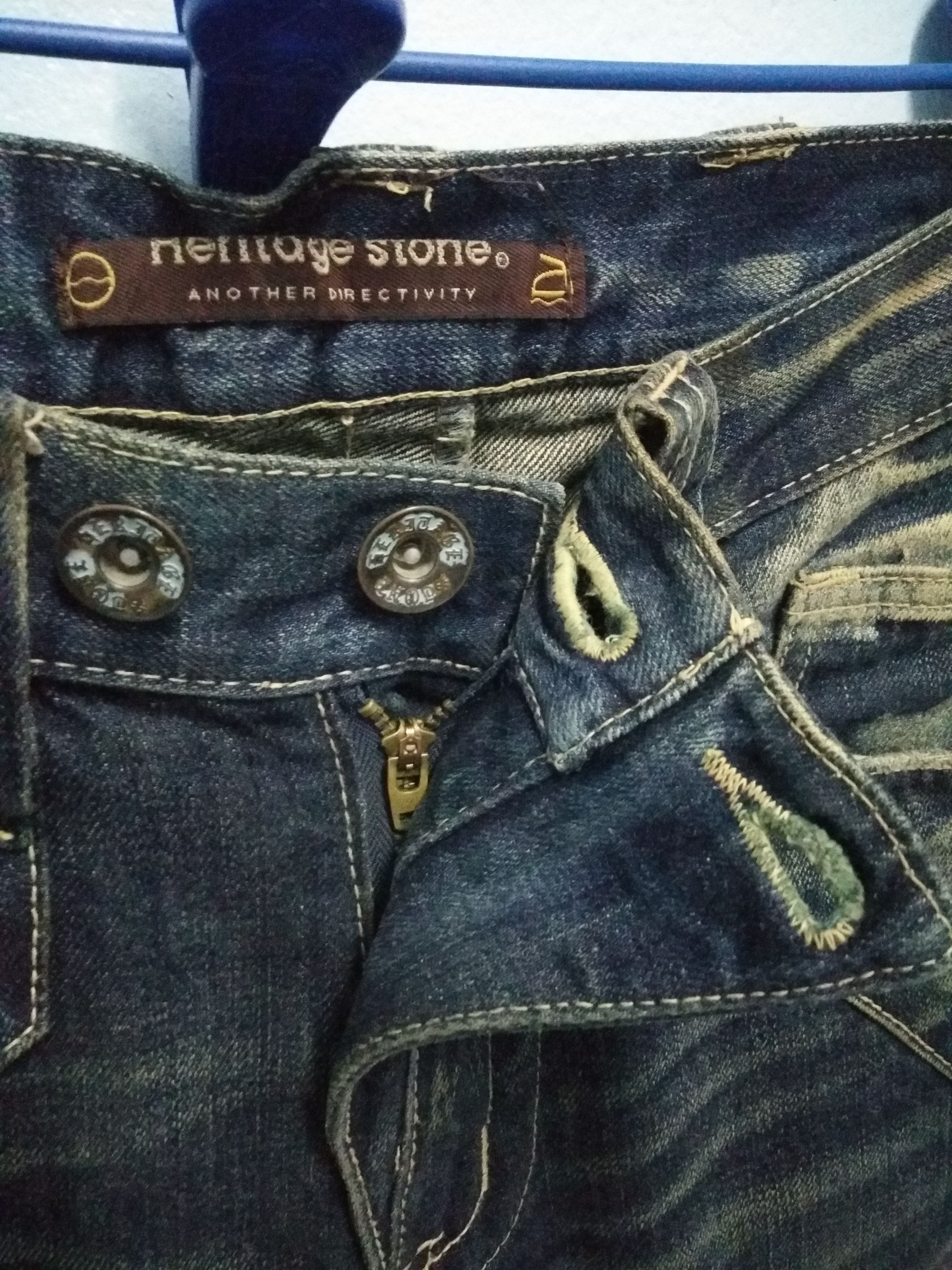 Japanese Brand Rare Distressed HERITAGE STONE Slim fit Denim Size US 33 - 12 Thumbnail