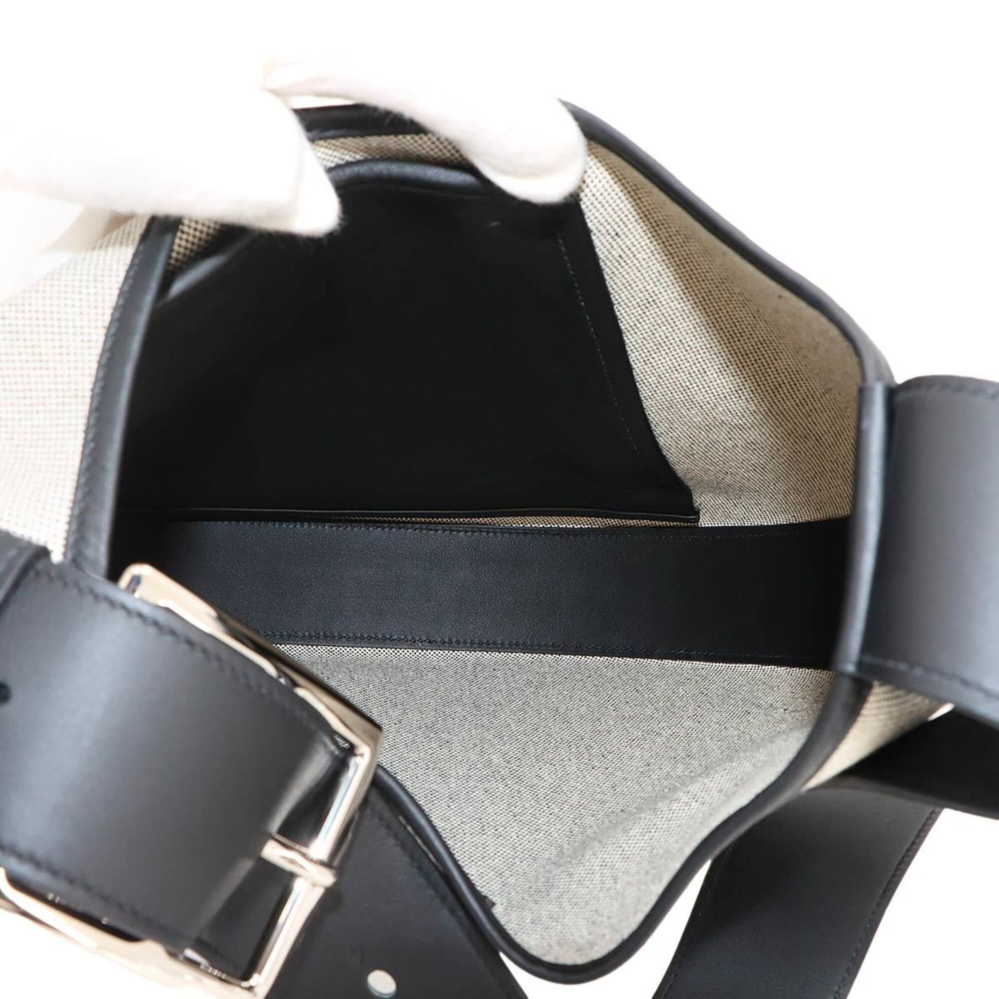 Hermes Hermes Arcon Shoulder Handbag, Toile H Swift Leather, Black, W Stamp, Silver Hardware Size ONE SIZE - 7 Thumbnail