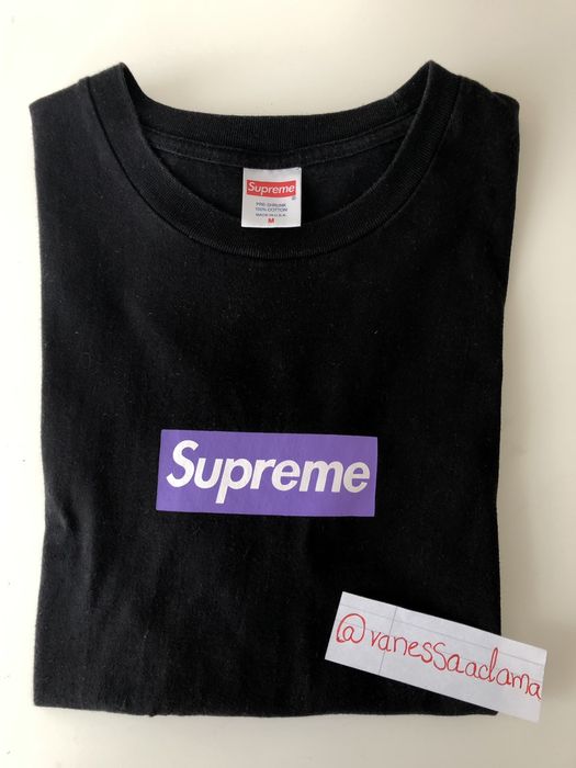 Supreme Supreme Purple on Black Box Logo Tee 2005 Size US M / EU 48-50 / 2 - 1 Preview