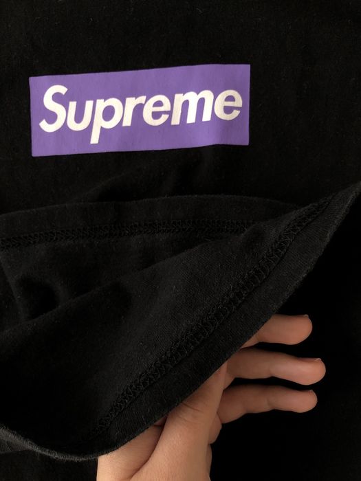 Supreme Supreme Purple on Black Box Logo Tee 2005 Size US M / EU 48-50 / 2 - 2 Preview