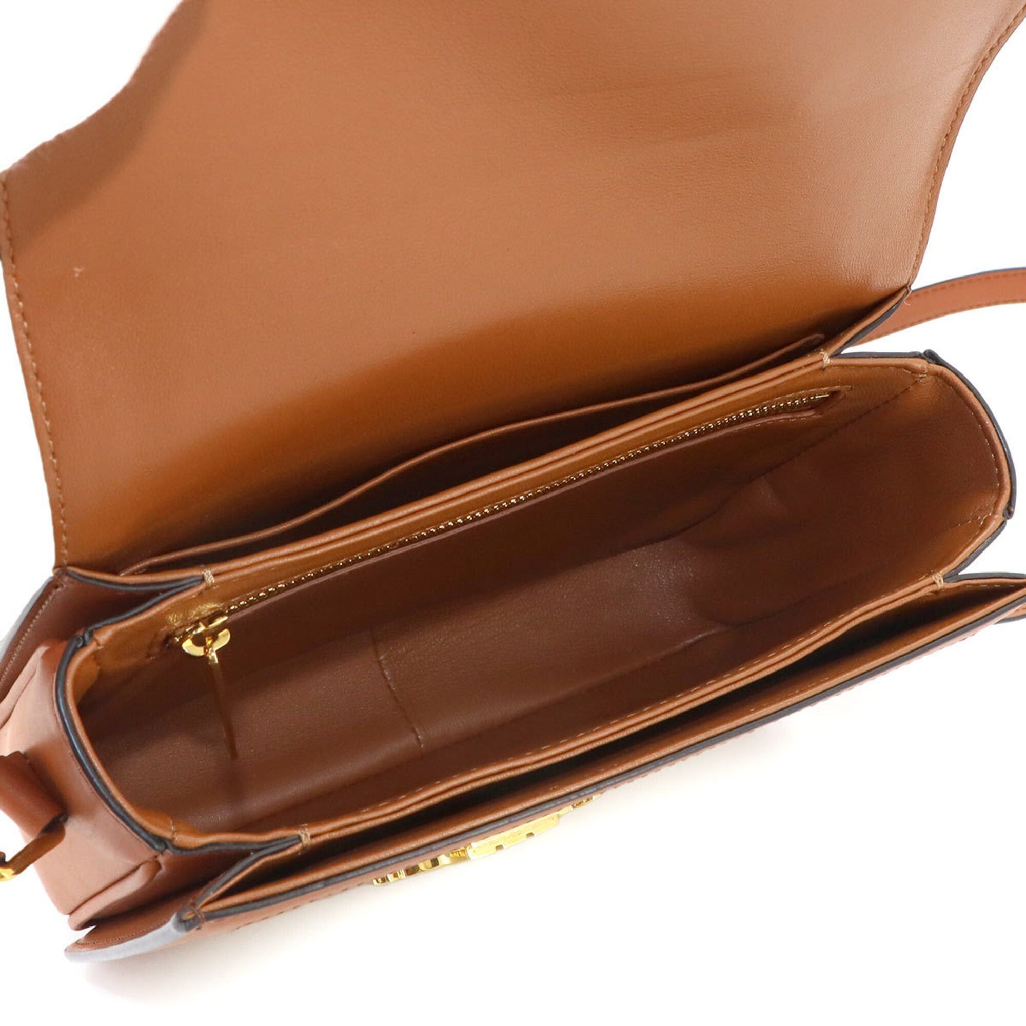 Celine Celine Teen Triomphe Shoulder Handbag, Canvas and Leather, Brown with Gold Hardware Size ONE SIZE - 8 Thumbnail