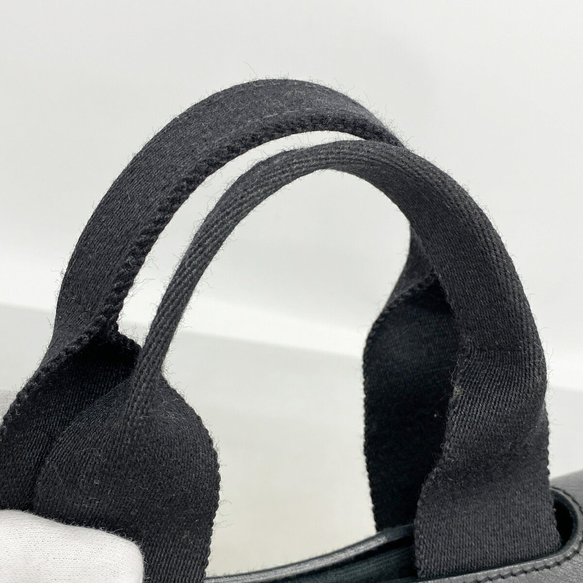 Hermes Hermes Valparaiso PM Tote Bag, Toile Chevron, Black, Women's, P3454219 Size ONE SIZE - 9 Thumbnail