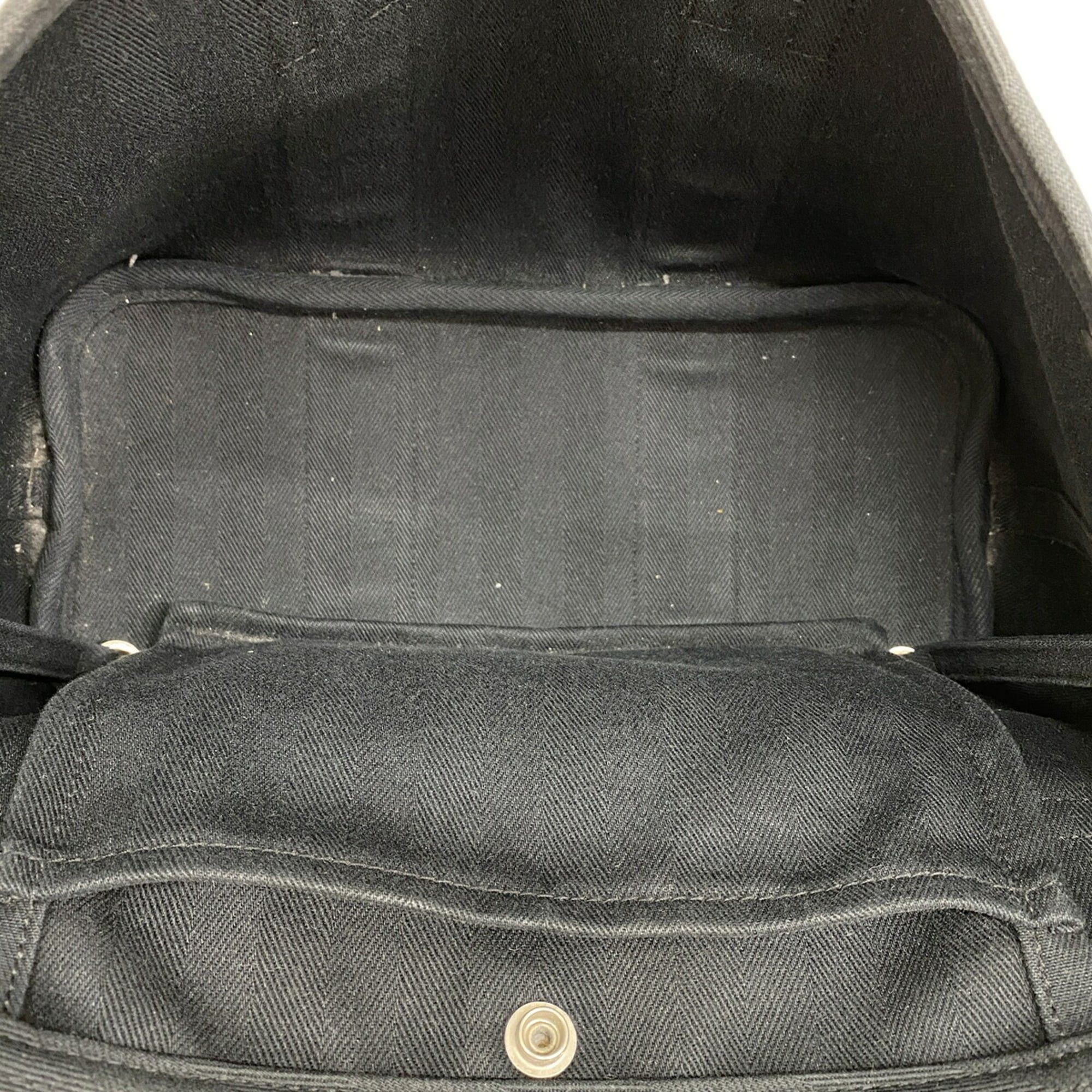 Hermes Hermes Valparaiso PM Tote Bag, Toile Chevron, Black, Women's, P3454219 Size ONE SIZE - 4 Thumbnail