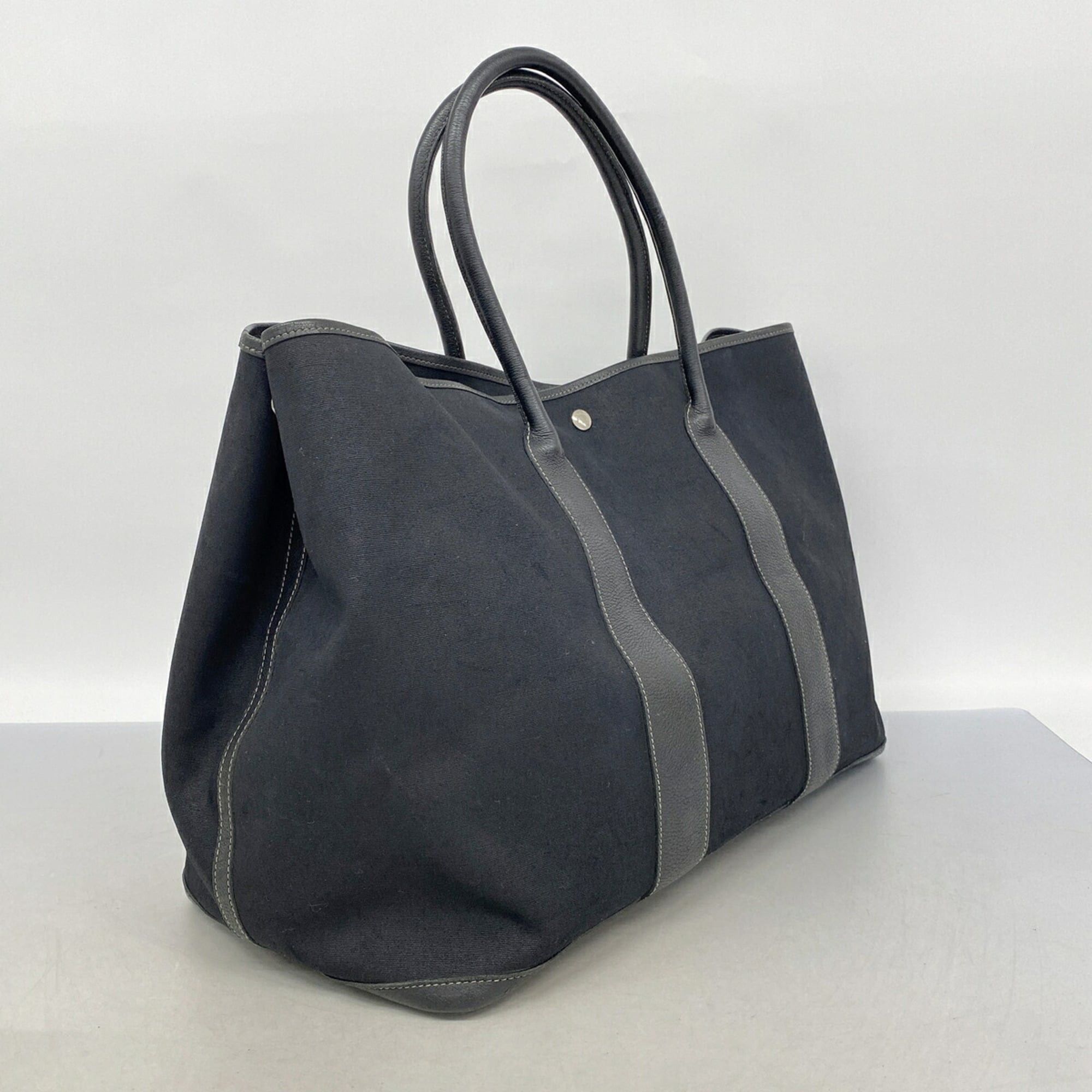 Hermes Hermes Garden GM Tote Bag, Toile Officier, Black, □H stamp, Men's/Women's, OP021544 Size ONE SIZE - 2 Thumbnail