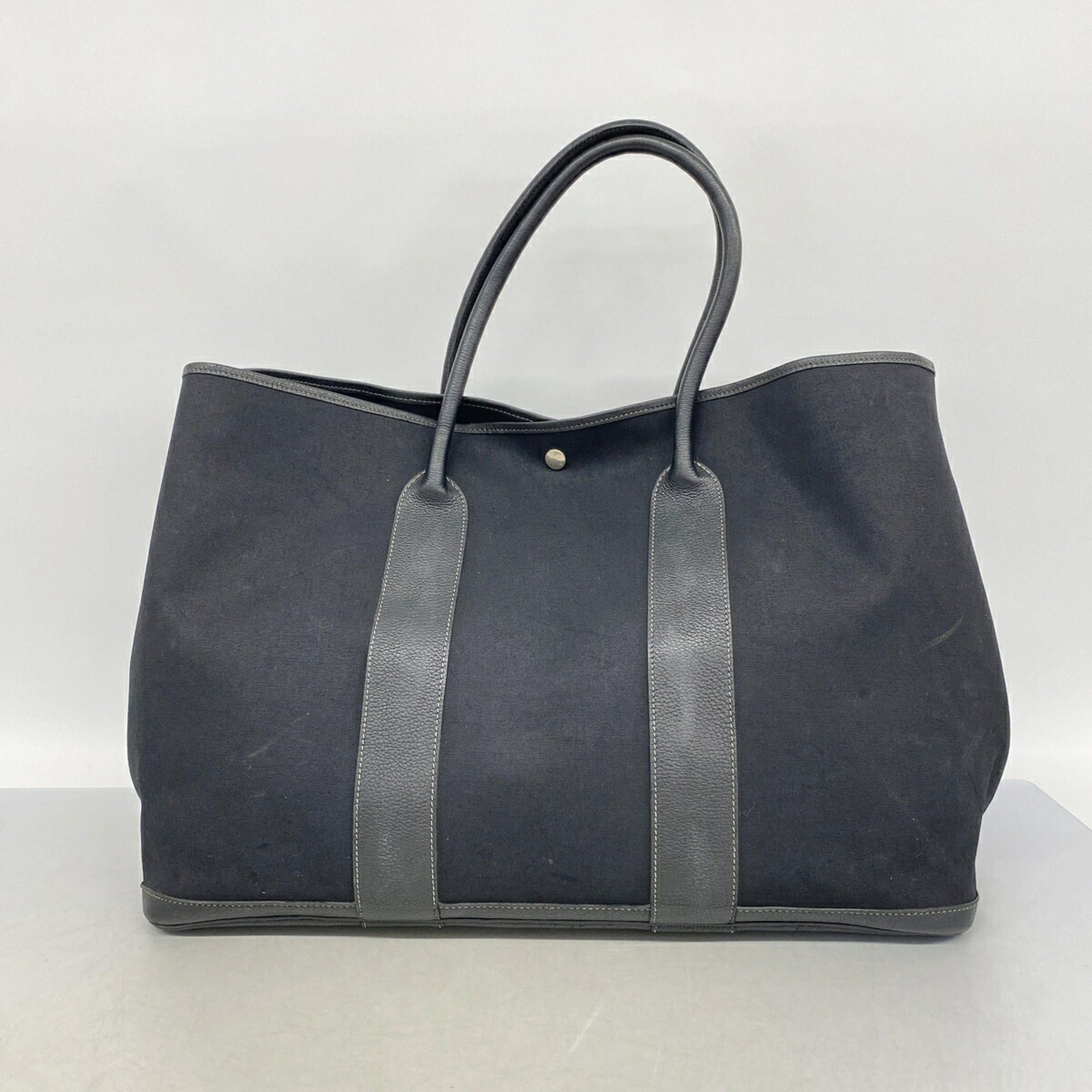 Hermes Hermes Garden GM Tote Bag, Toile Officier, Black, □H stamp, Men's/Women's, OP021544 Size ONE SIZE - 9 Thumbnail