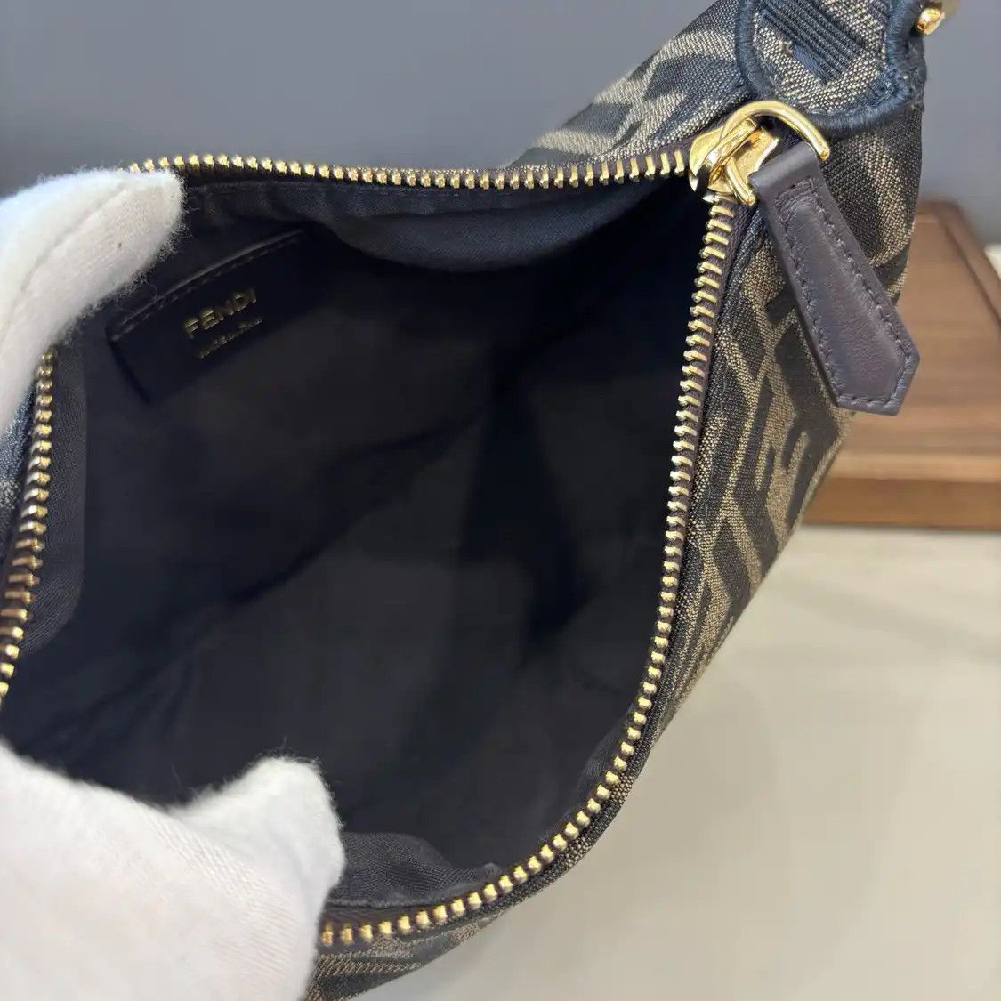 Fendi FENDI Fendigraphy dark brown canvas doubleF monogram crossbody bag Size ONE SIZE - 7 Thumbnail