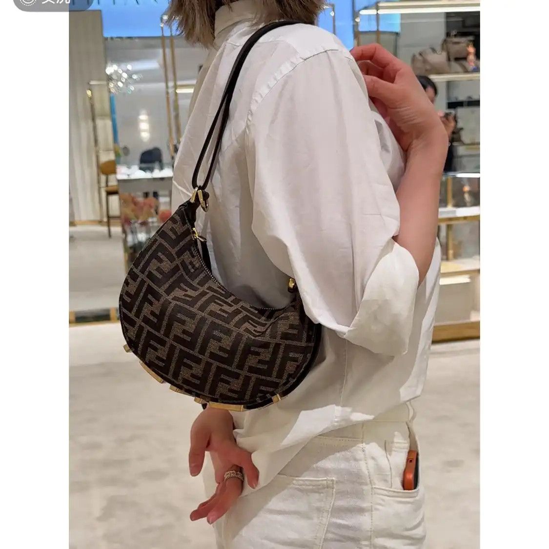 Fendi FENDI Fendigraphy dark brown canvas doubleF monogram crossbody bag Size ONE SIZE - 8 Thumbnail