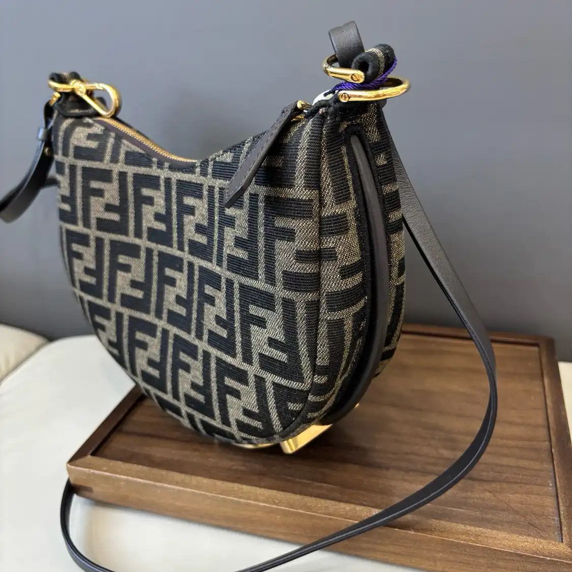 Fendi FENDI Fendigraphy dark brown canvas doubleF monogram crossbody bag Size ONE SIZE - 2 Thumbnail