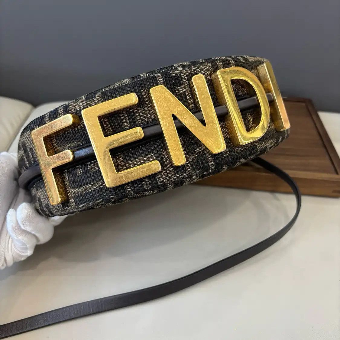 Fendi FENDI Fendigraphy dark brown canvas doubleF monogram crossbody bag Size ONE SIZE - 4 Thumbnail