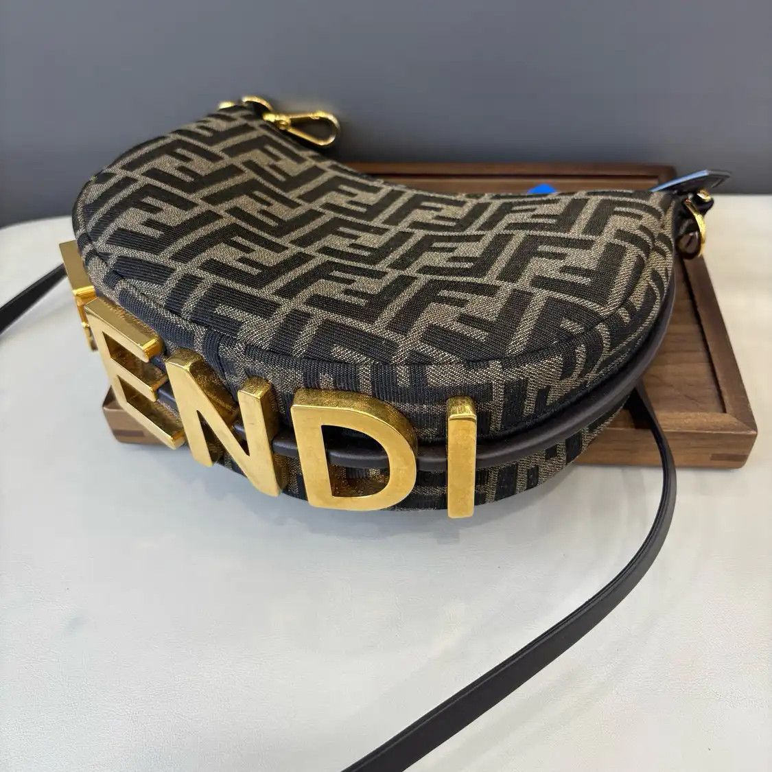 Fendi FENDI Fendigraphy dark brown canvas doubleF monogram crossbody bag Size ONE SIZE - 3 Thumbnail