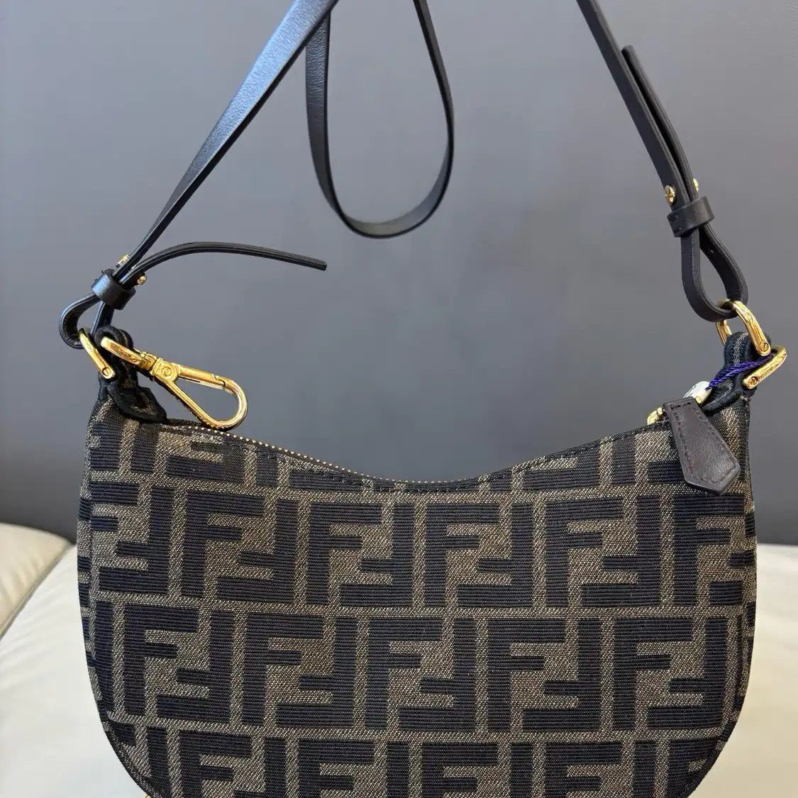 Fendi FENDI Fendigraphy dark brown canvas doubleF monogram crossbody bag Size ONE SIZE - 10 Thumbnail