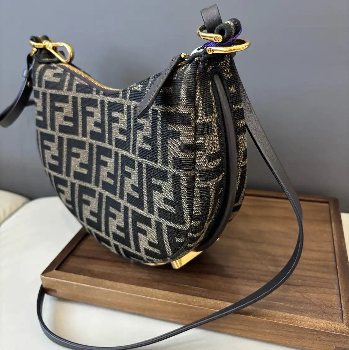 Fendi FENDI Fendigraphy dark brown canvas doubleF monogram crossbody bag Size ONE SIZE - 7 Thumbnail