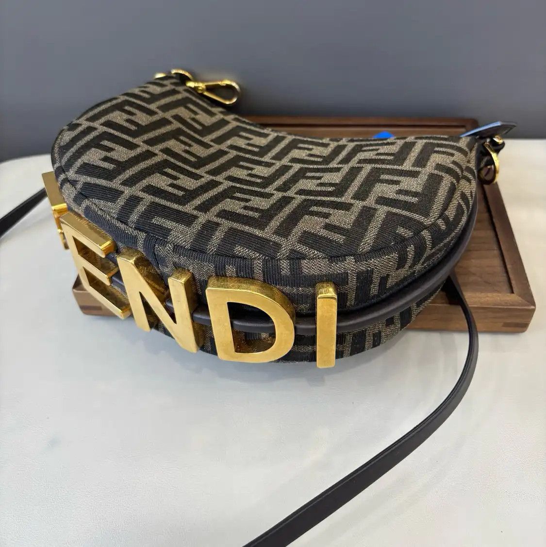 Fendi FENDI Fendigraphy dark brown canvas doubleF monogram crossbody bag Size ONE SIZE - 3 Thumbnail