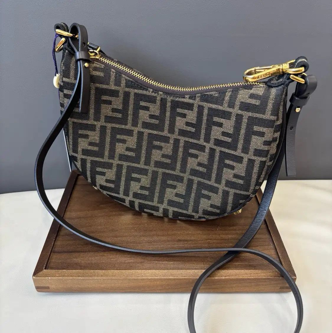 Fendi FENDI Fendigraphy dark brown canvas doubleF monogram crossbody bag Size ONE SIZE - 2 Thumbnail