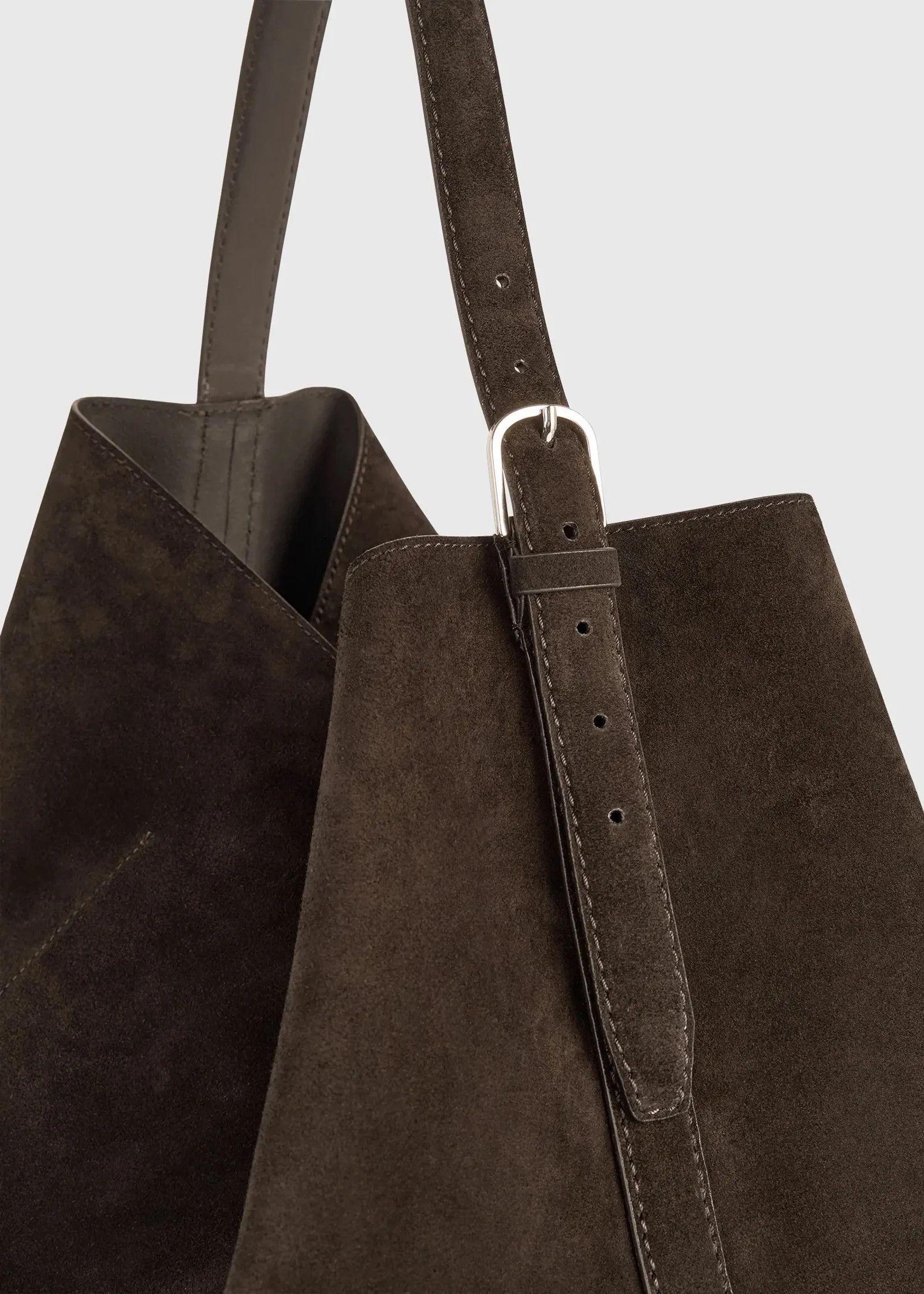 Toteme Toteme Belted suede tote brown Bucket Bag Size ONE SIZE - 2 Thumbnail