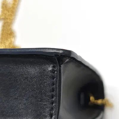 Fendi FENDI Double Micro black cowhide leather doubleF shoulder bag crossbody bag gold Size ONE SIZE - 14 Thumbnail