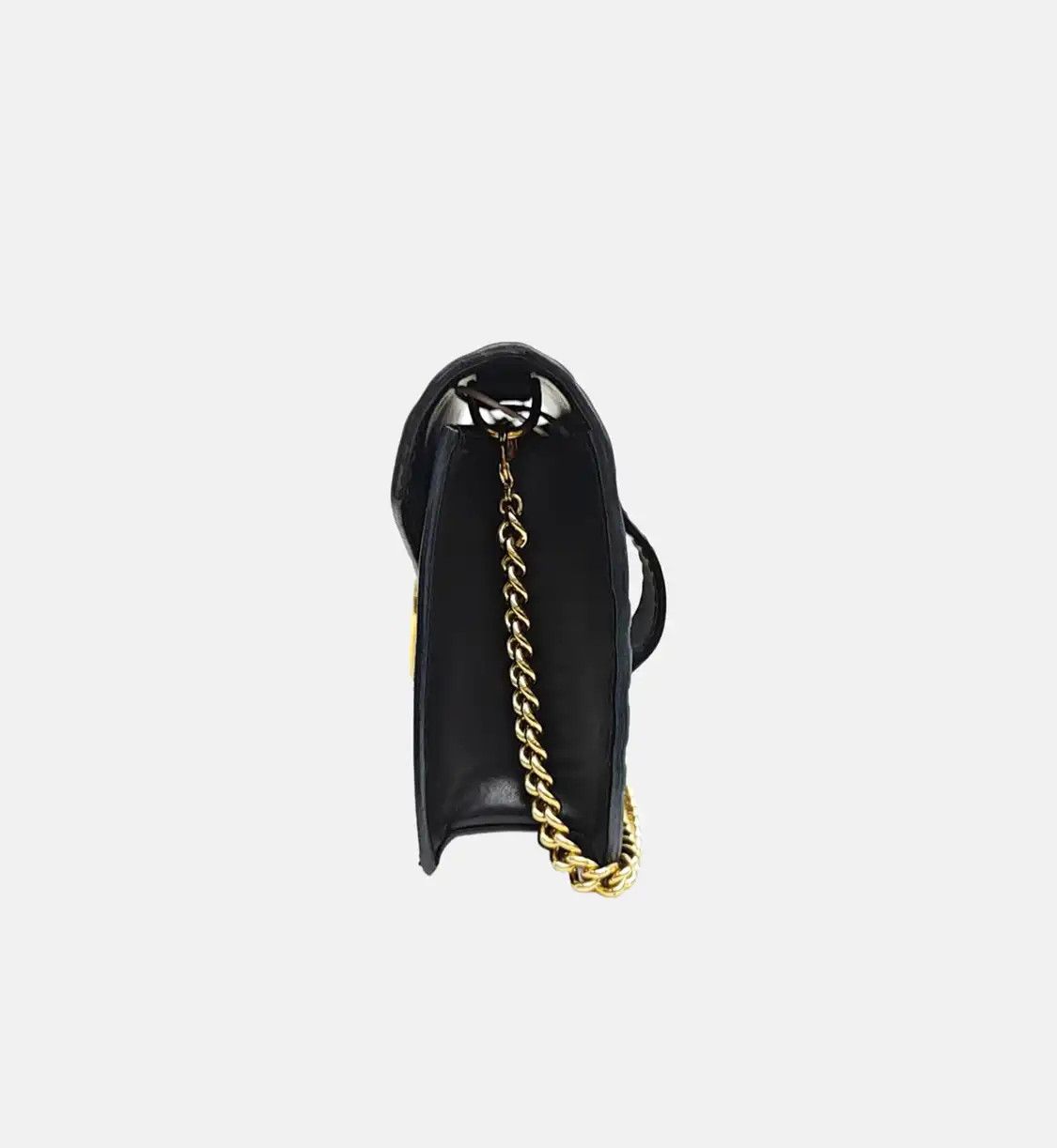 Fendi FENDI Double Micro black cowhide leather doubleF shoulder bag crossbody bag gold Size ONE SIZE - 3 Thumbnail