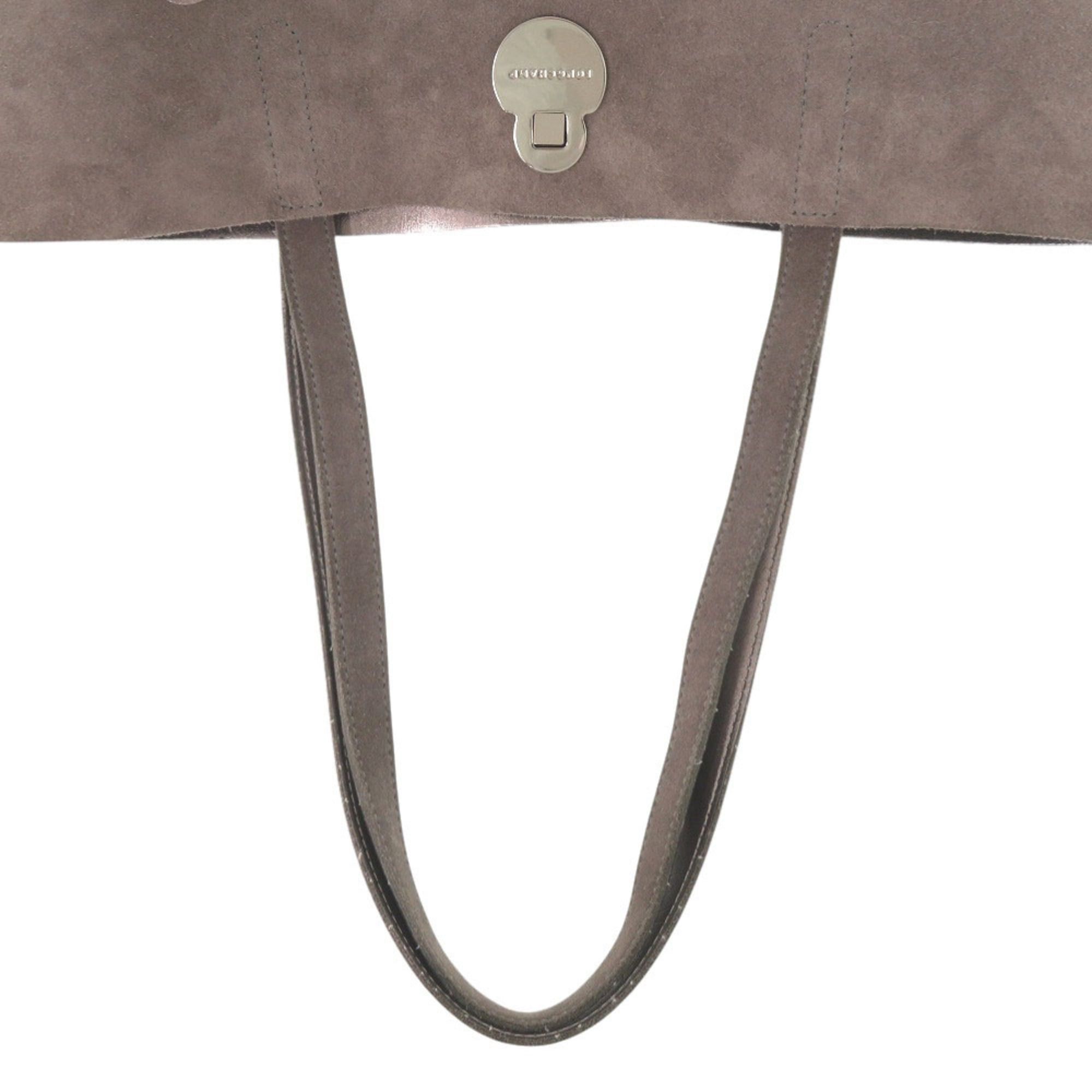 Longchamp Longchamp Shop It Medium Silver Hardware Suede Grey Tote Bag 0003Longchamp Size ONE SIZE - 6 Thumbnail