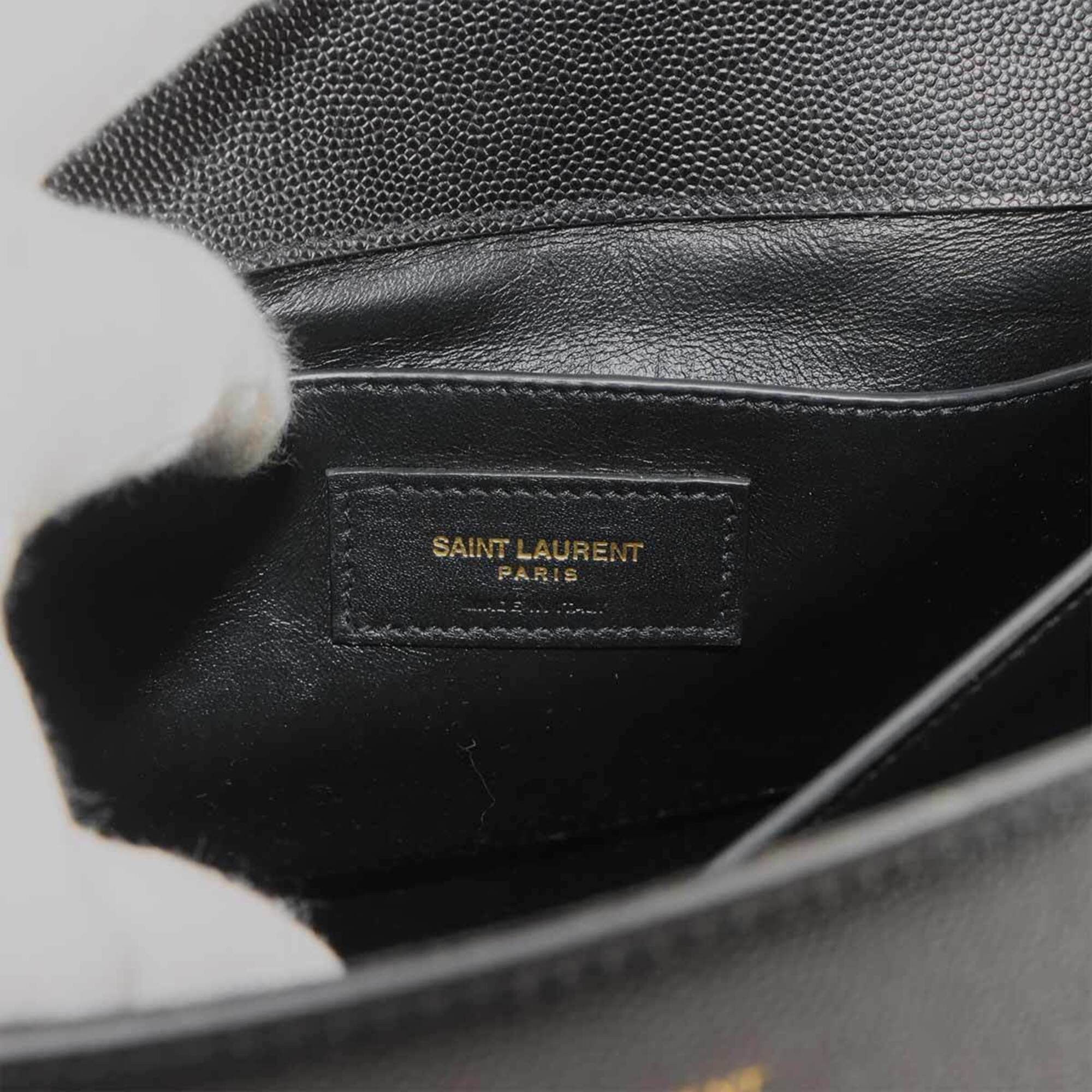 Saint Laurent Paris Saint Laurent Cassandra Medium 2-way Hand/Shoulder Handbag, Leather, Black, 623931, Gold Hardware. Size ONE SIZE - 8 Thumbnail