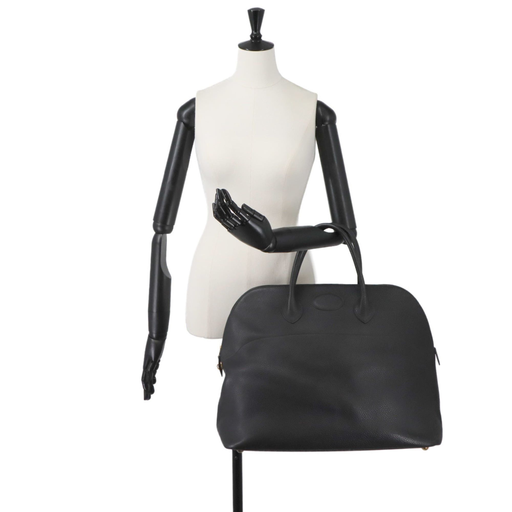 Hermes Hermes Bolide 45 handbag, Fjord, black, with X stamp, made in 1994, gold hardware. Size ONE SIZE - 10 Thumbnail