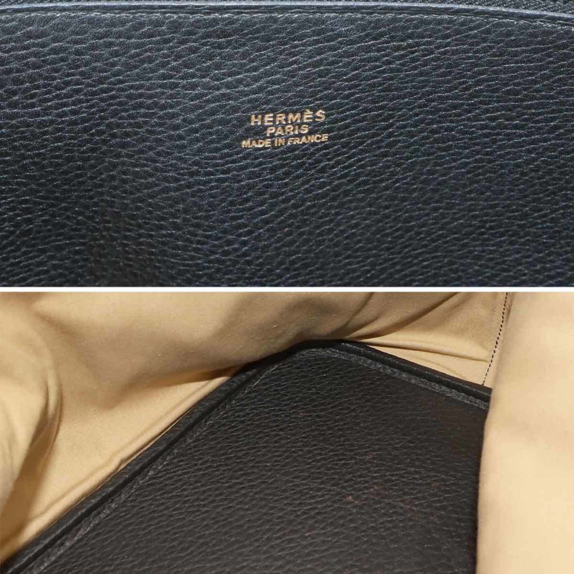 Hermes Hermes Bolide 45 handbag, Fjord, black, with X stamp, made in 1994, gold hardware. Size ONE SIZE - 7 Thumbnail