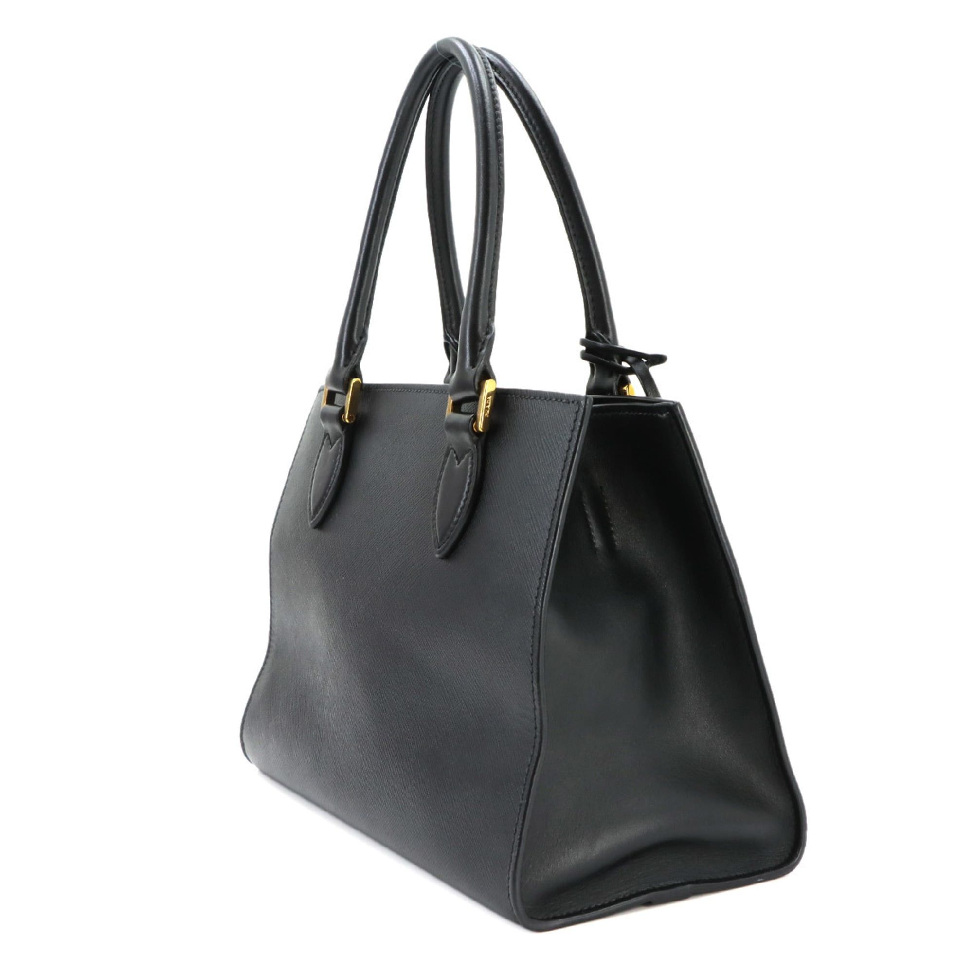 Prada Prada Saffiano 2-way Hand/Shoulder Handbag, Leather, Nero Black, Gold Hardware Size ONE SIZE - 3 Thumbnail