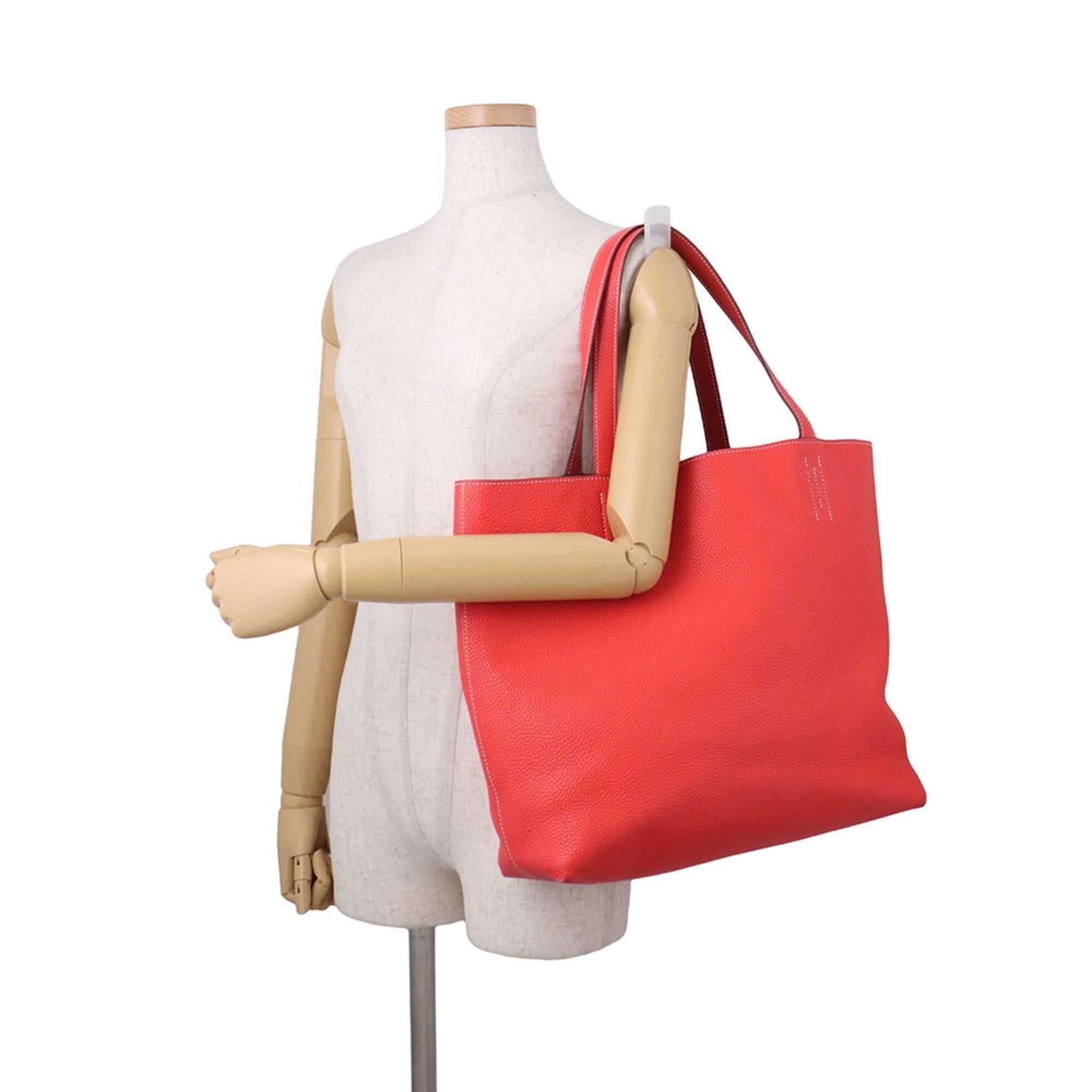 Hermes Hermes Double Sens Rouge Duchesse Bougainvillea Taurillon Clemence Swift Leather R Stamp Reversible Handbag HERMES Size ONE SIZE - 5 Thumbnail