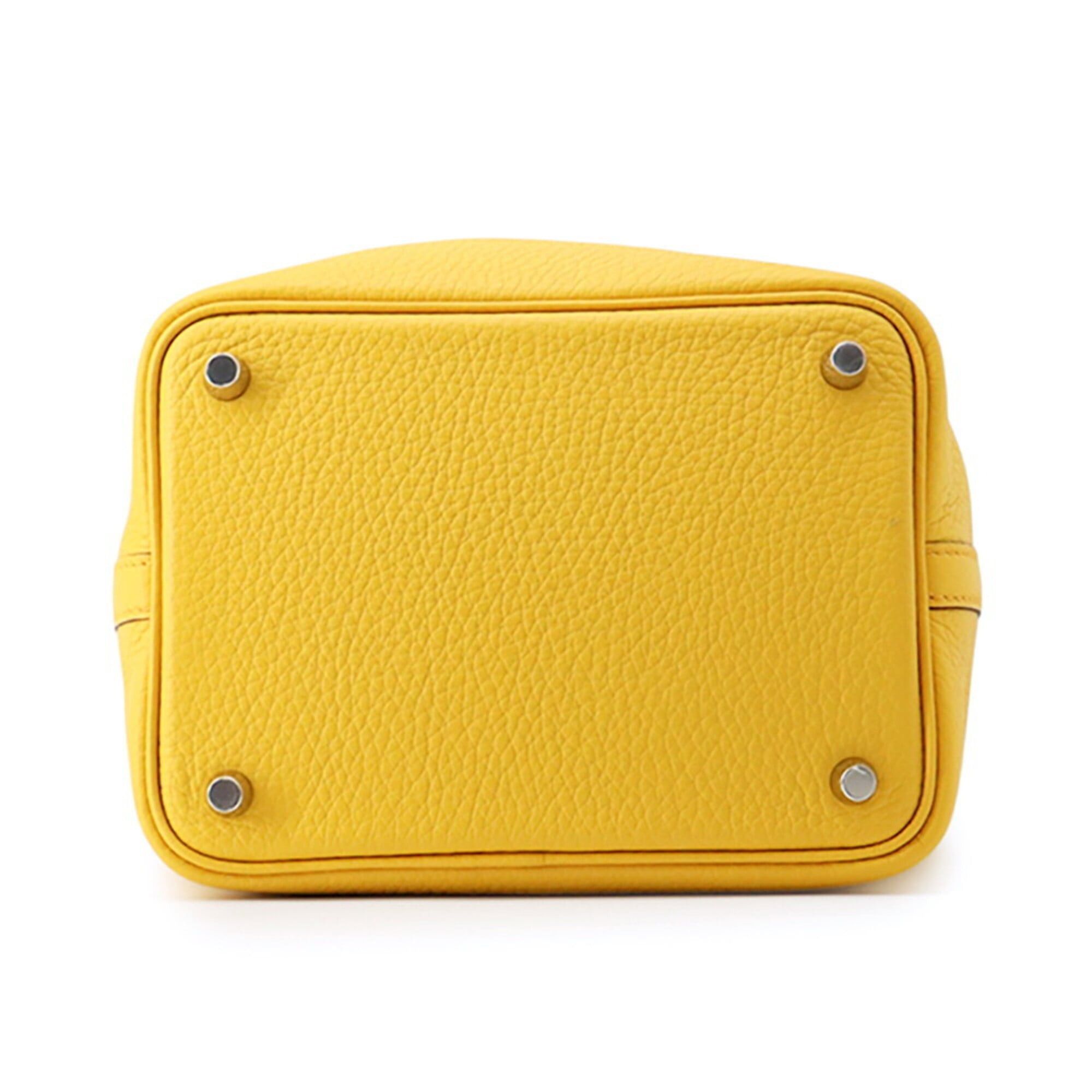Hermes Hermes Picotin Lock PM Handbag, Jaune Ambre, Taurillon Clemence Leather, W Stamp, HERMES, Lock, Picotin, Women's, HERMES Size ONE SIZE - 3 Thumbnail