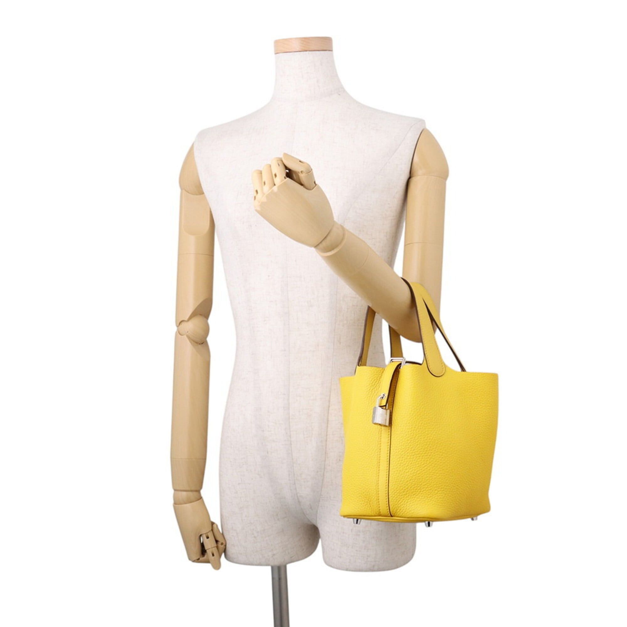 Hermes Hermes Picotin Lock PM Handbag, Jaune Ambre, Taurillon Clemence Leather, W Stamp, HERMES, Lock, Picotin, Women's, HERMES Size ONE SIZE - 4 Thumbnail