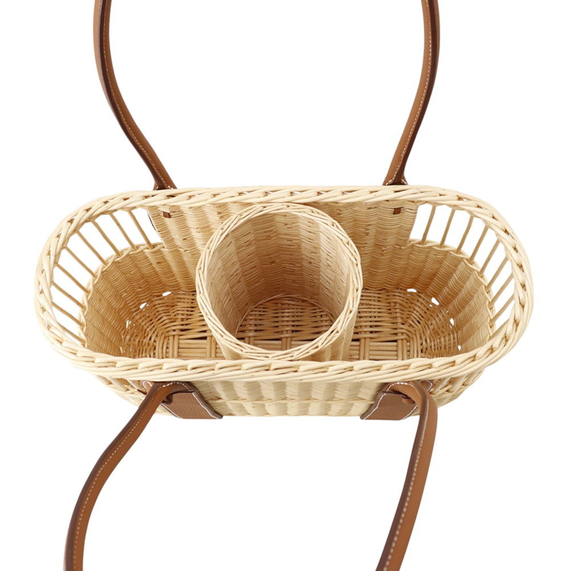 Hermes Hermes Bottle Basket Park Gold Willow Wood Taurillon Leather HERMES Wine Glass Included Handbag Size ONE SIZE - 5 Thumbnail