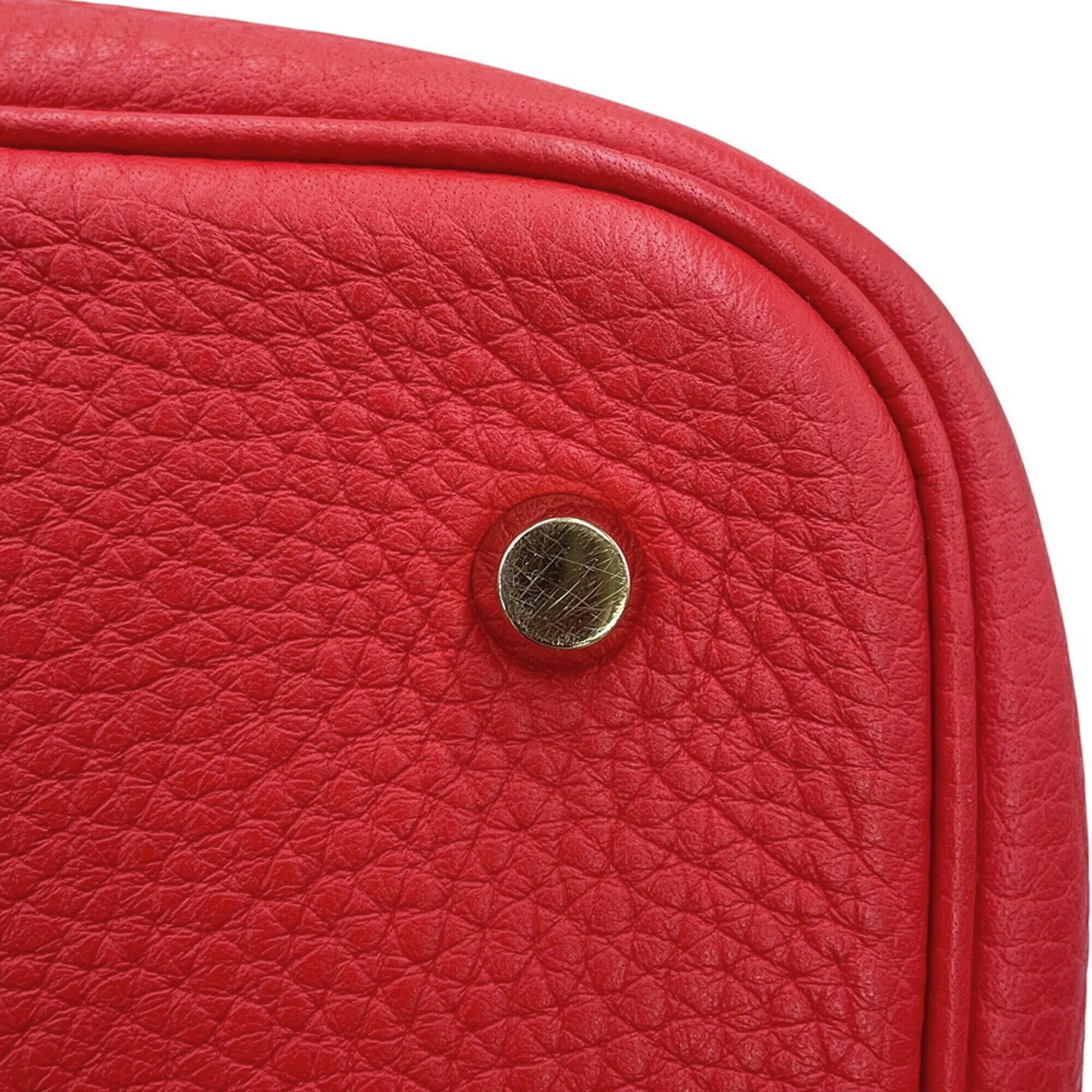 Hermes Hermes Picotin Lock MM handbag, Rouge Casaque, Taurillon Clemence leather, C stamp, HERMES tote bag, Lock, Picotin, women's, Size ONE SIZE - 11 Thumbnail