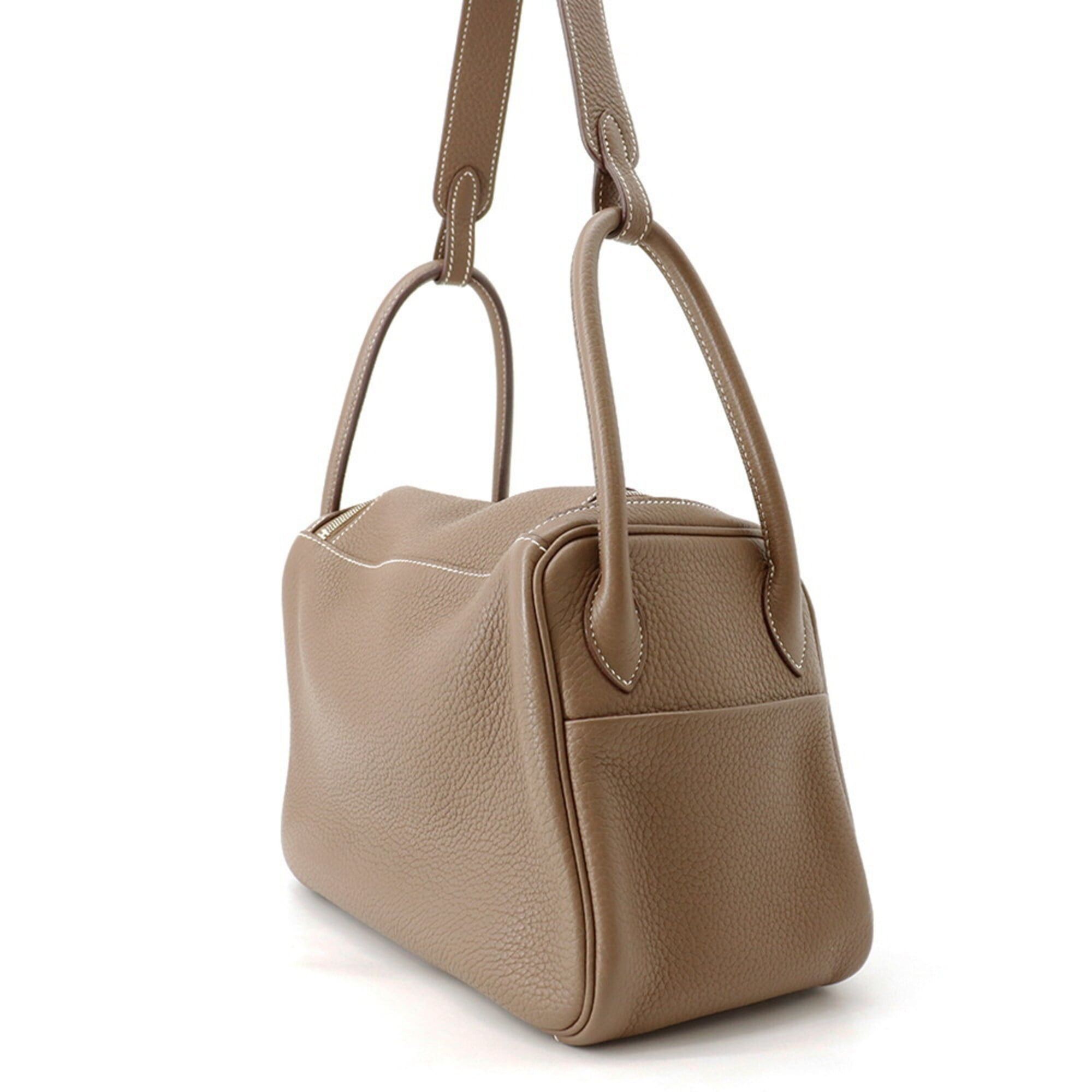 Hermes Hermes Lindy 26 Handbag, Etoupe, Taurillon Clemence Leather, □N Stamp, HERMES 2-way Shoulder Bag, Lindy, Women's Size ONE SIZE - 2 Thumbnail