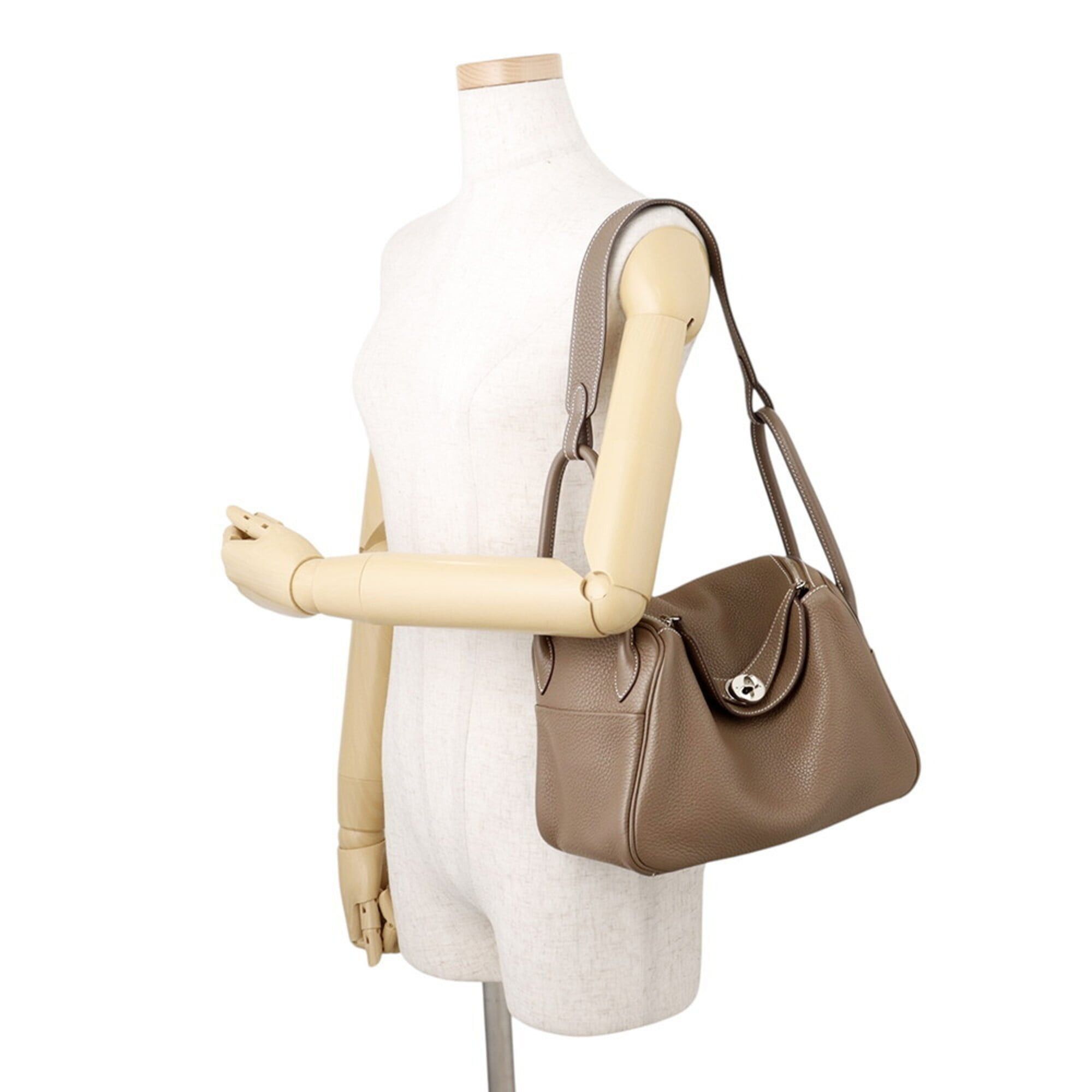 Hermes Hermes Lindy 26 Handbag, Etoupe, Taurillon Clemence Leather, □N Stamp, HERMES 2-way Shoulder Bag, Lindy, Women's Size ONE SIZE - 4 Thumbnail