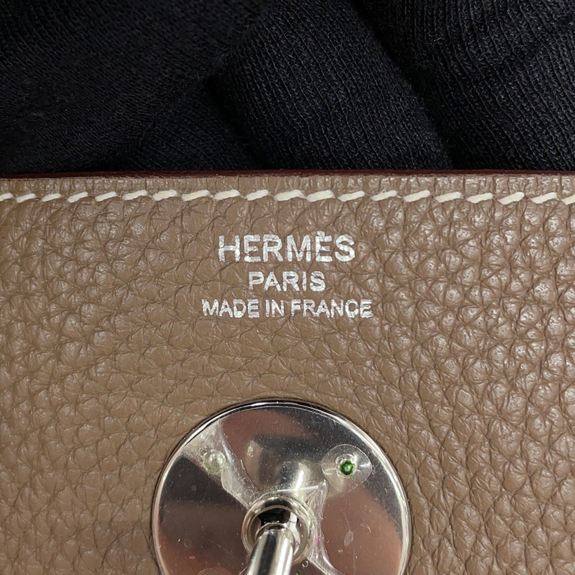 Hermes Hermes Lindy 26 Handbag, Etoupe, Taurillon Clemence Leather, □N Stamp, HERMES 2-way Shoulder Bag, Lindy, Women's Size ONE SIZE - 16 Thumbnail