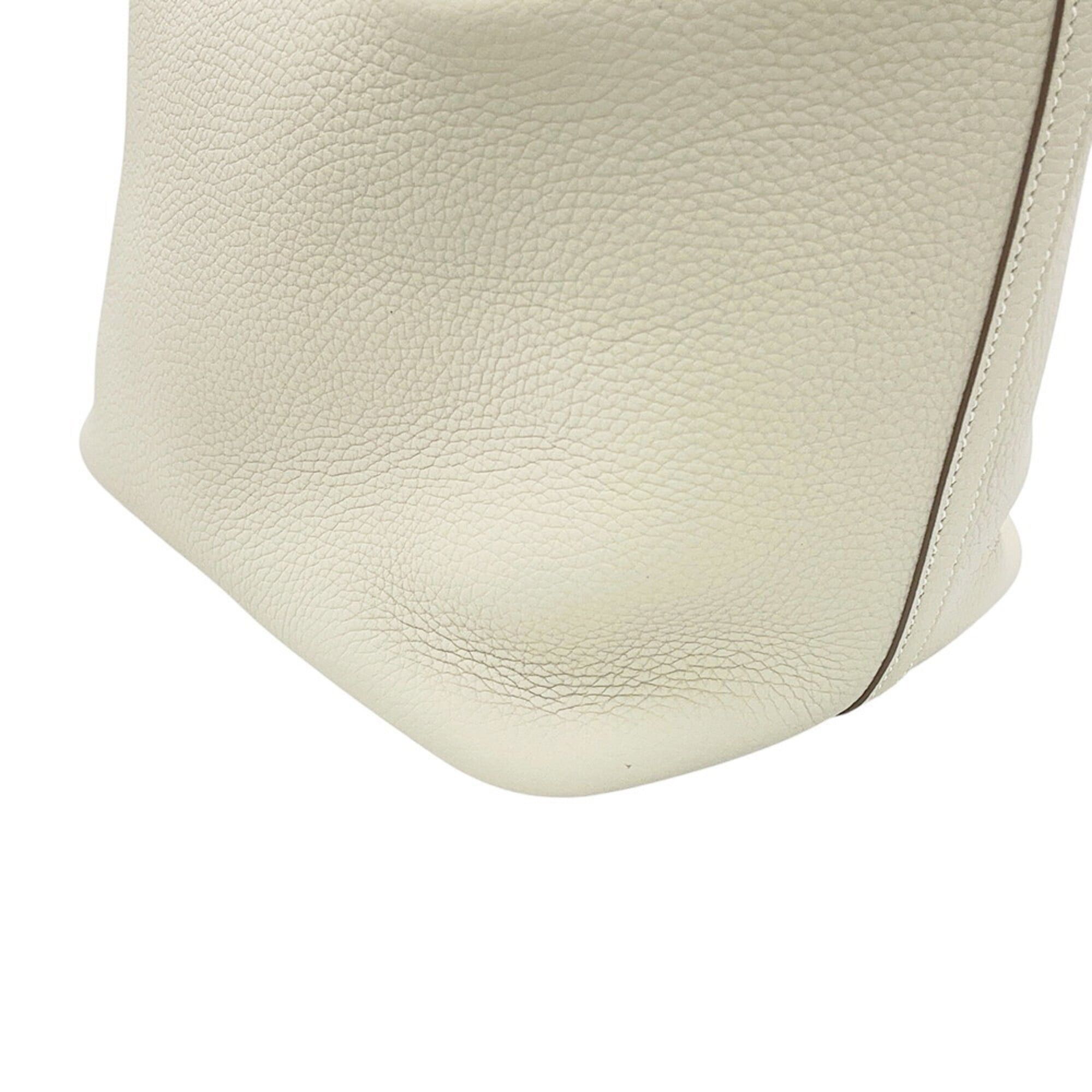 Hermes Hermes Picotin Lock MM Handbag, Craie Taurillon Clemence Leather, K Stamp, HERMES Tote Bag, Lock, Picotin, Women's, Size ONE SIZE - 9 Thumbnail