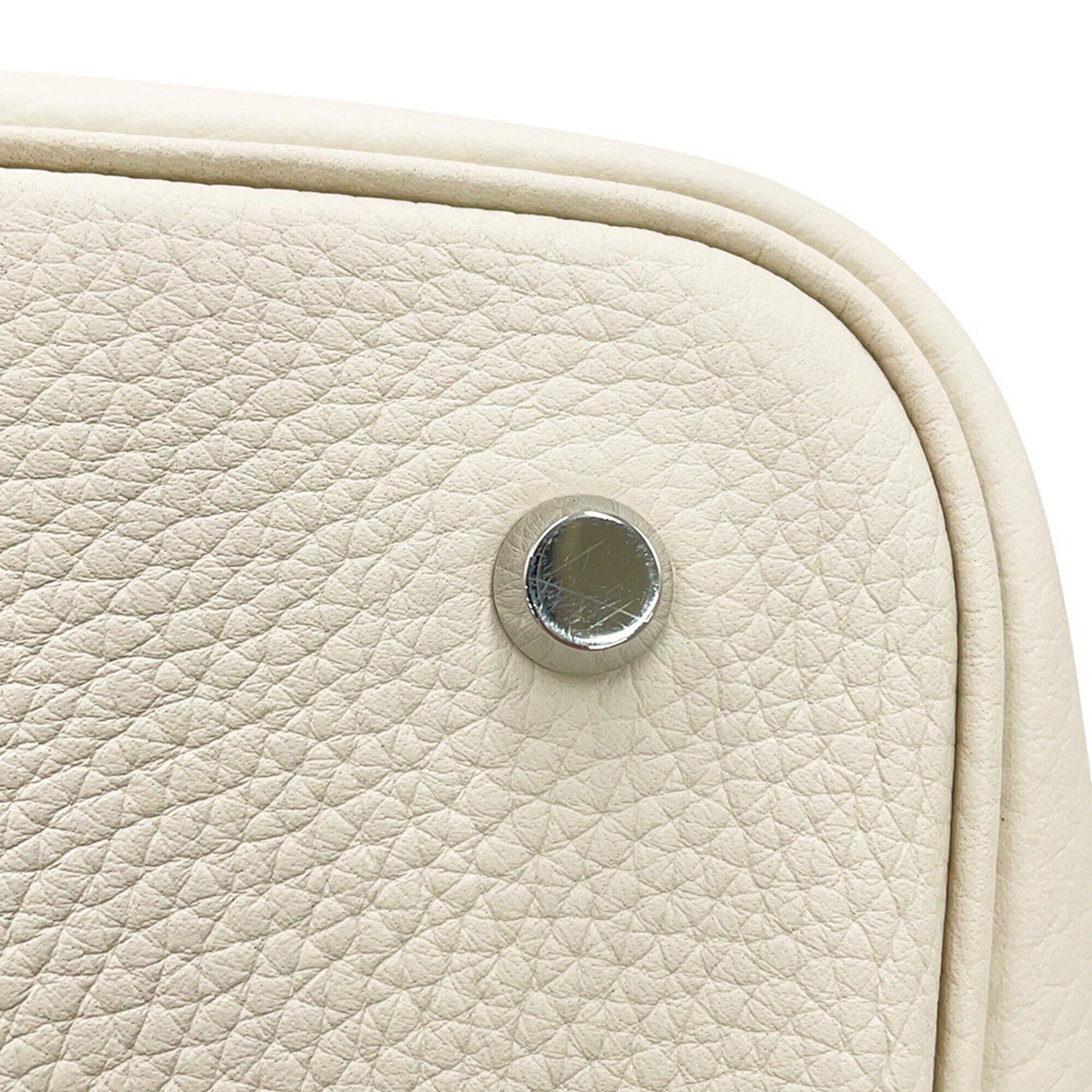 Hermes Hermes Picotin Lock MM Handbag, Craie Taurillon Clemence Leather, K Stamp, HERMES Tote Bag, Lock, Picotin, Women's, Size ONE SIZE - 8 Thumbnail